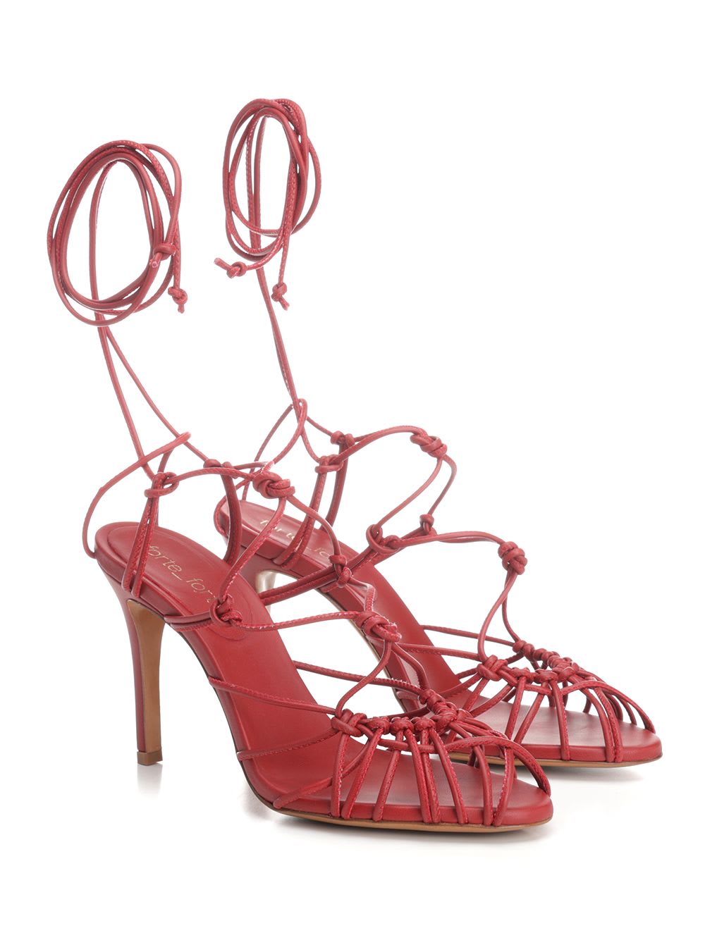 FORTE FORTE WHITE LEATHER SANDALS