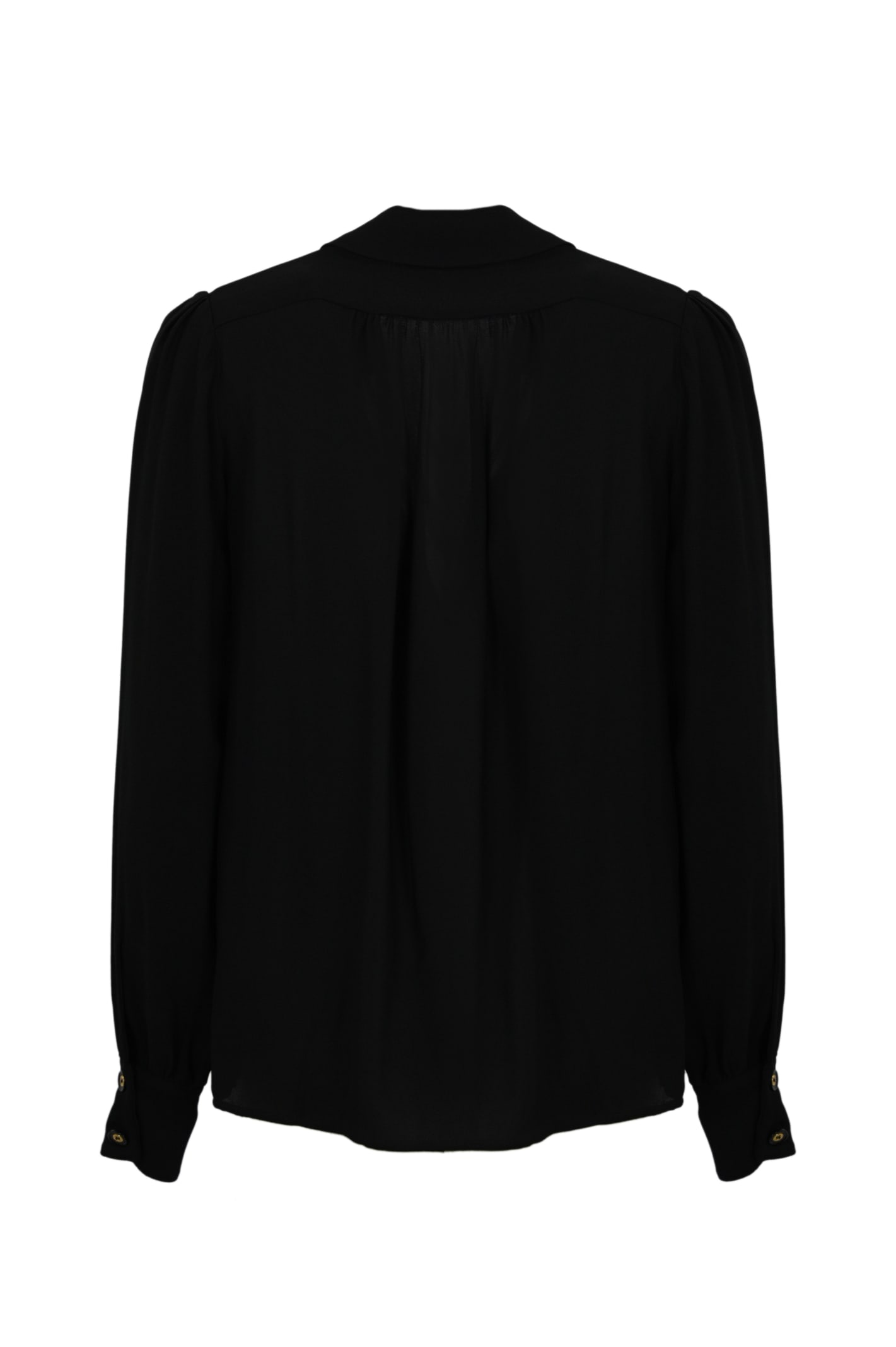 Shop Elisabetta Franchi Georgette Blouse And Necklace In Nero