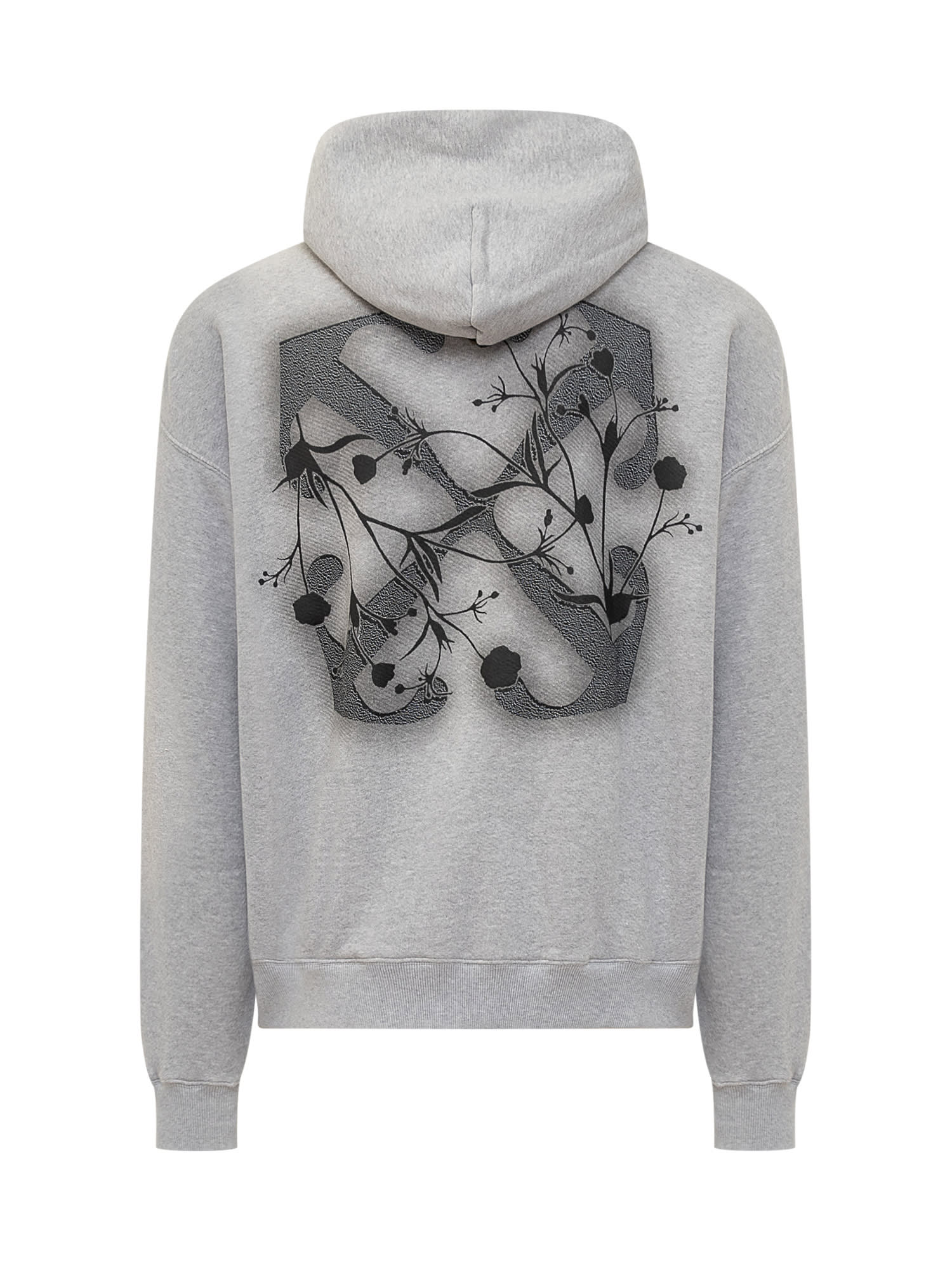 Shop Off-white Flower Arrow Hoodie In Light Grey