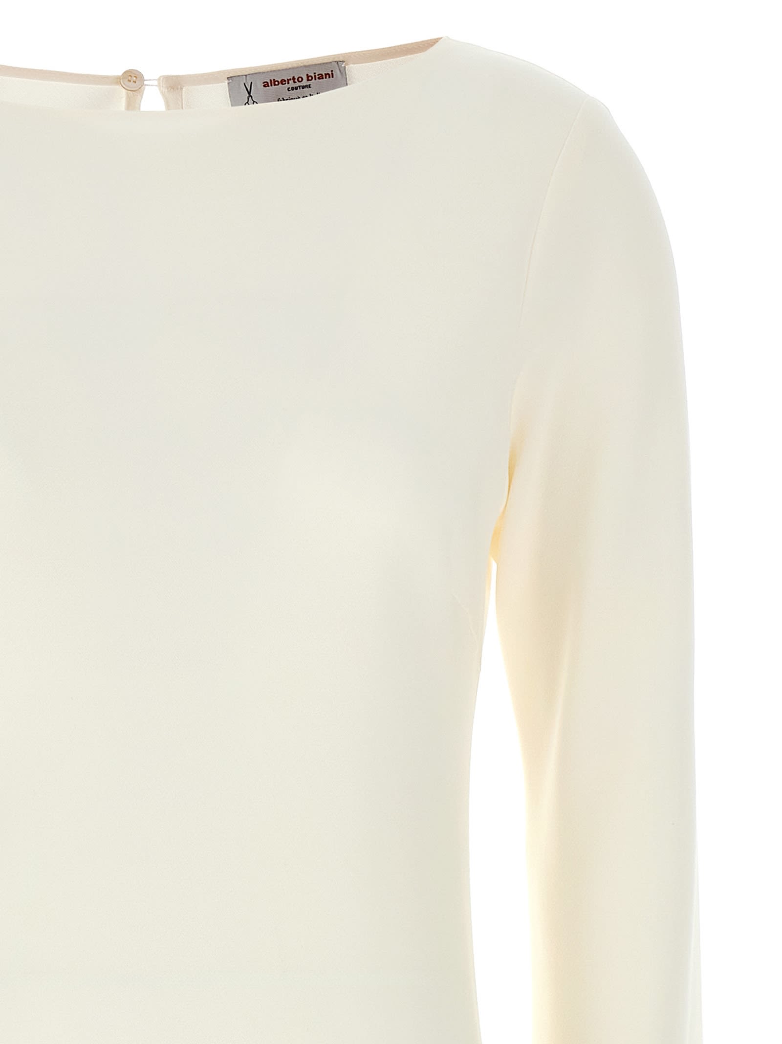 Shop Alberto Biani Sbieco Longuette Dress In White