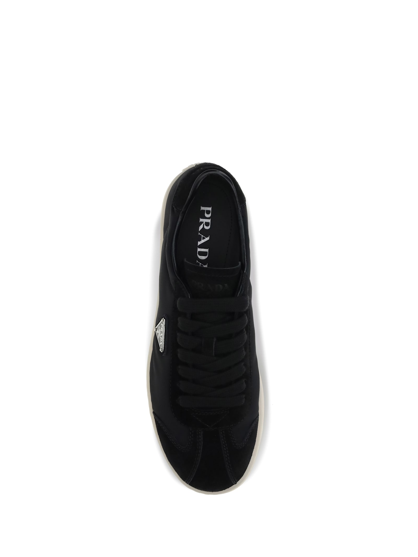 Prada Leather Sneakers In Black