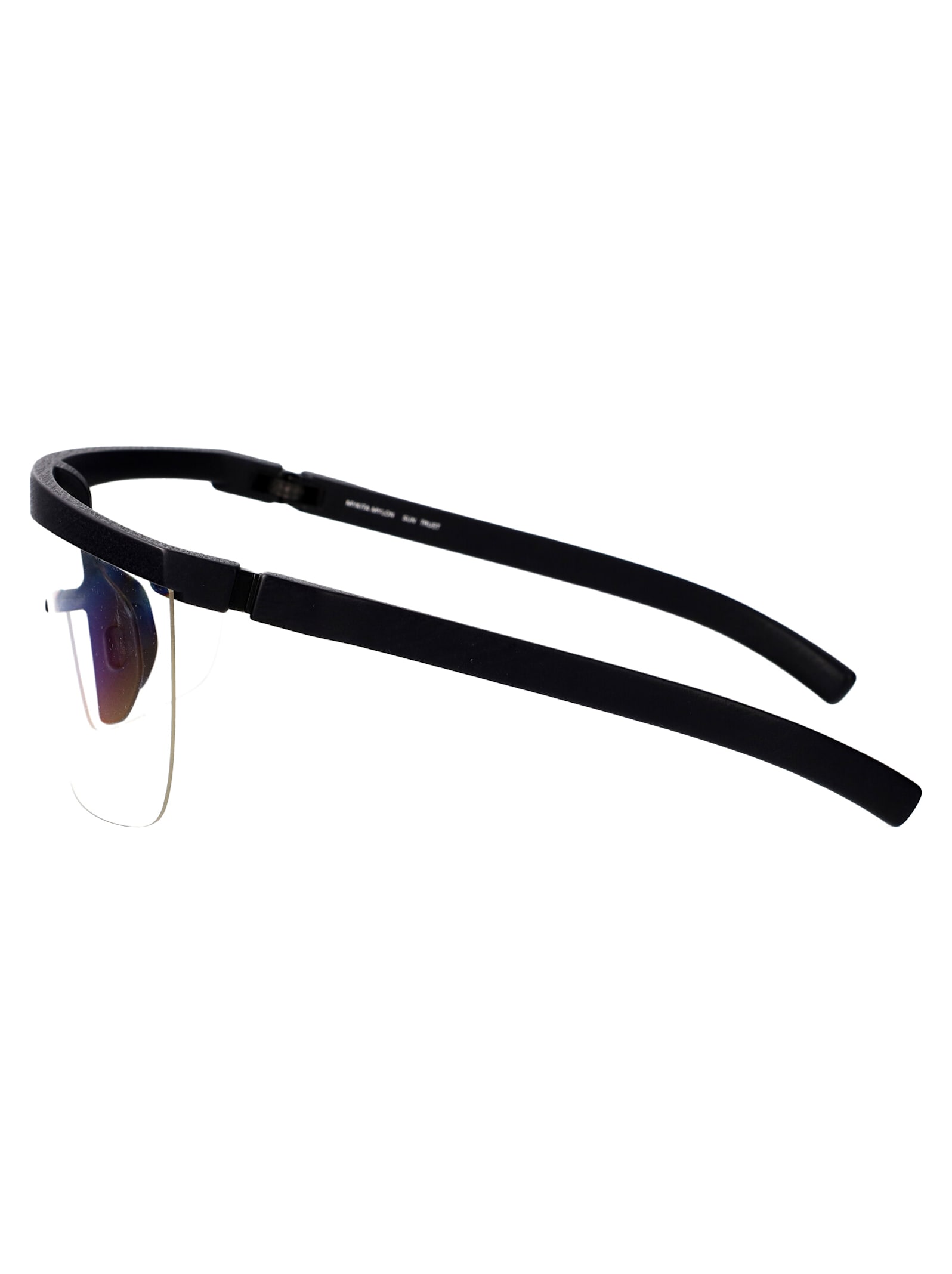 Shop Mykita Trust Glasses In 301 Md1 Pitch Black Clear Shield