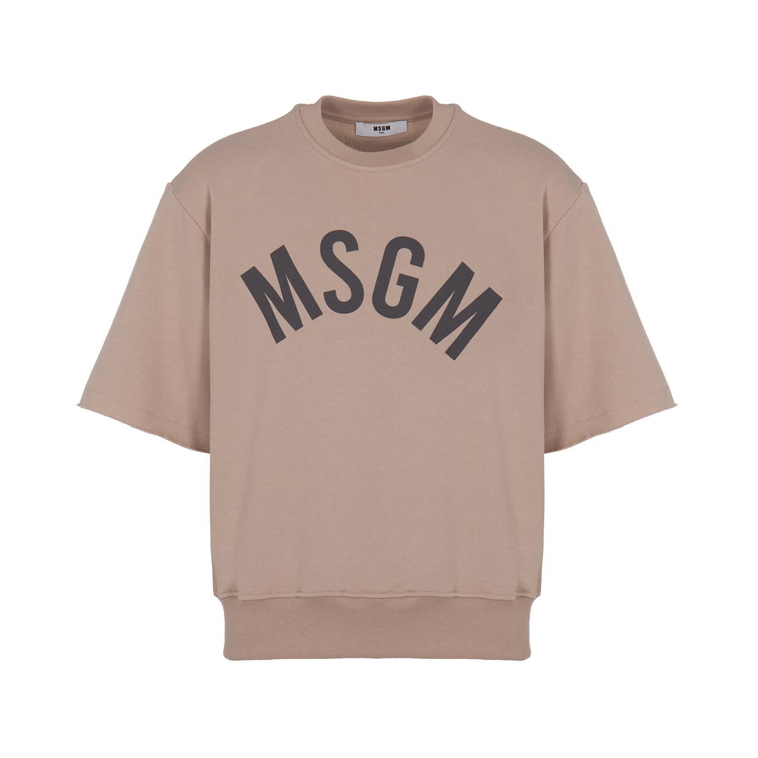 Msgm Kids' Sweatshirt With Print In Beige