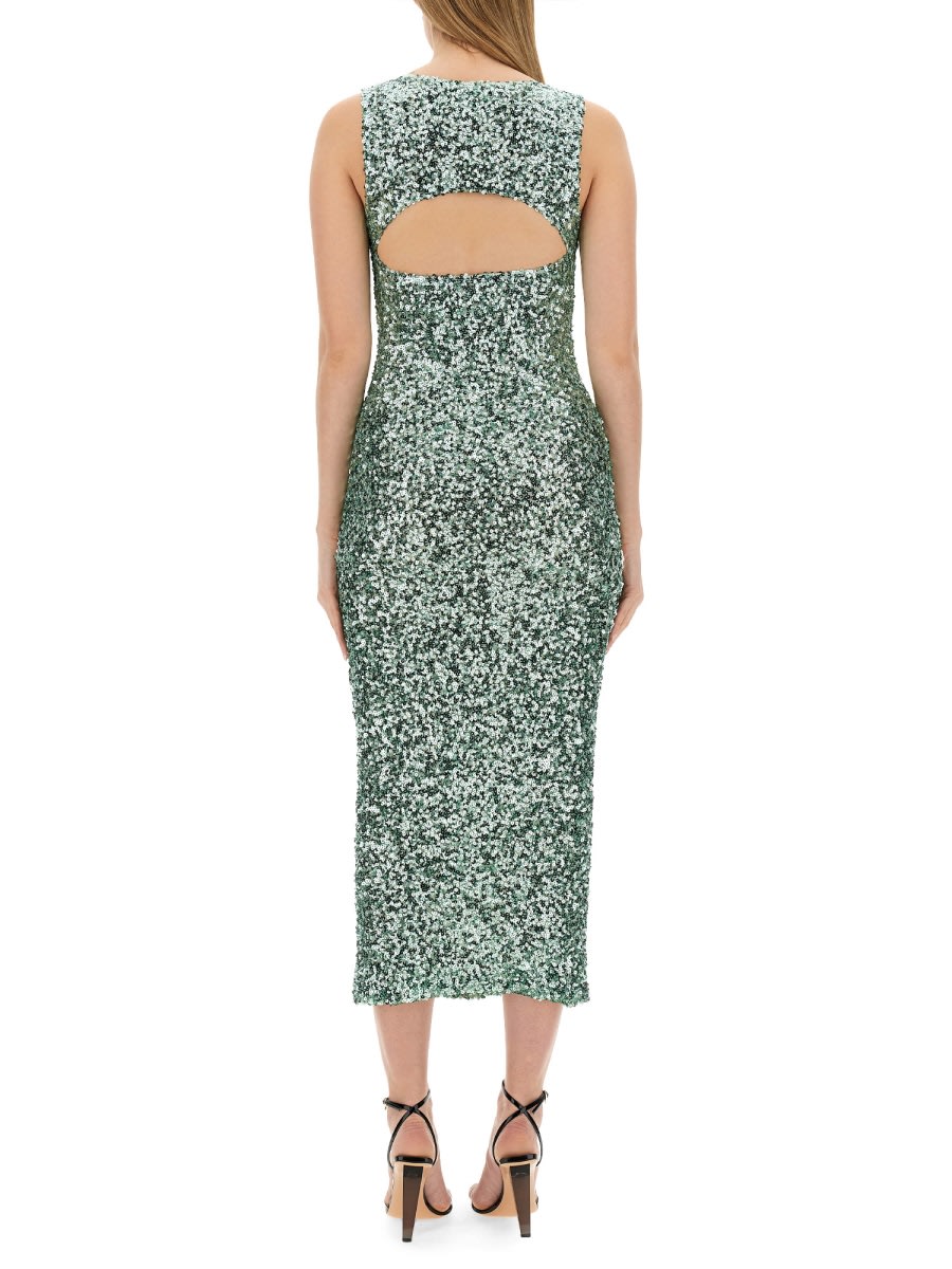 Shop M05ch1n0 Jeans Sequined Dress In Green