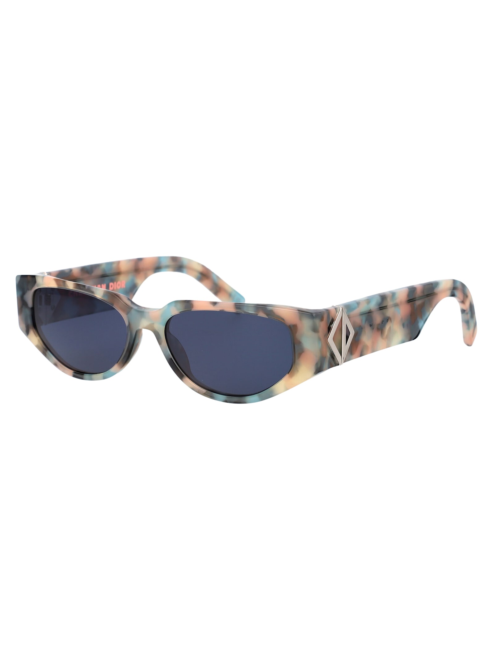 Shop Dior Cd Diamond S7i Sunglasses In 42b0 Coloured Havana / Blue