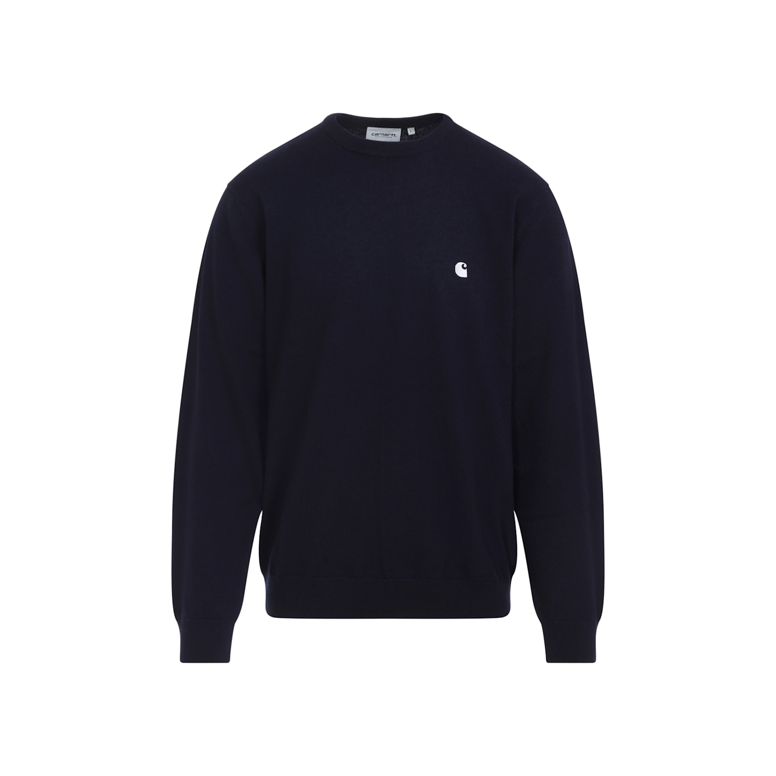 Carhartt Madison Cotton Sweater With Ribbed Cuffs And Hem In Blue