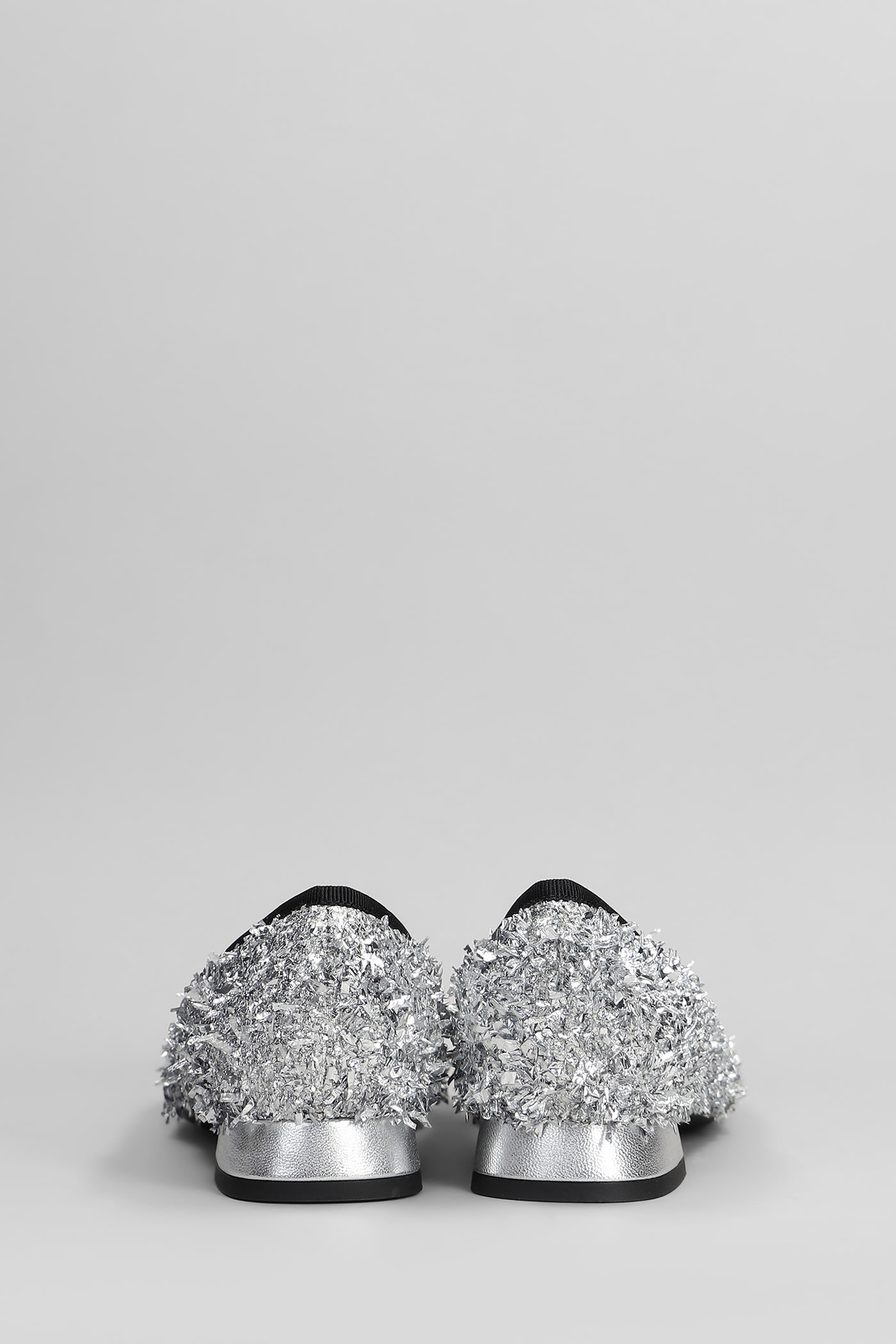 Roberto Festa Sisko Ballet Flats In Silver Leather And Fabric In Silver