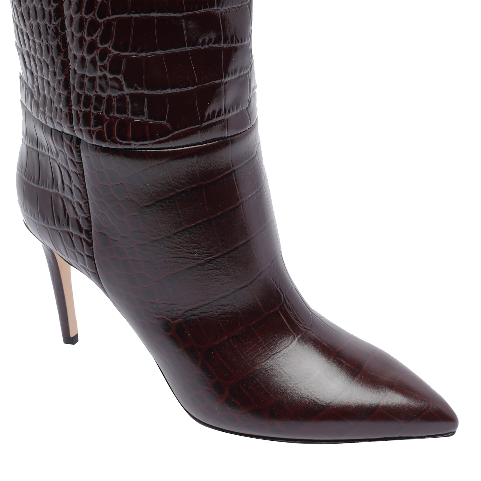 Paris Texas Stiletto Boot High Heels Boots In Bordeaux Leather In Red