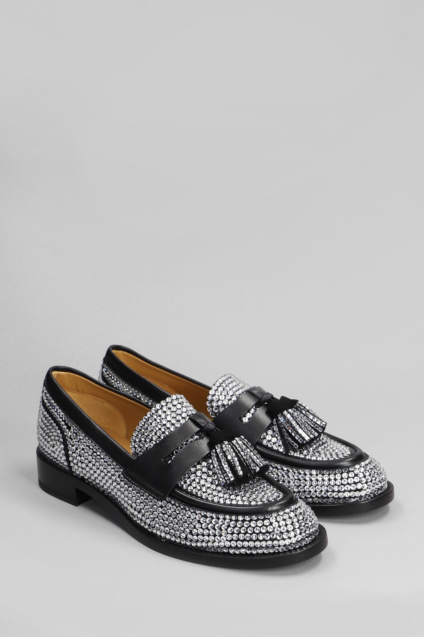 Shop René Caovilla Morgana Loafers In Black Leather