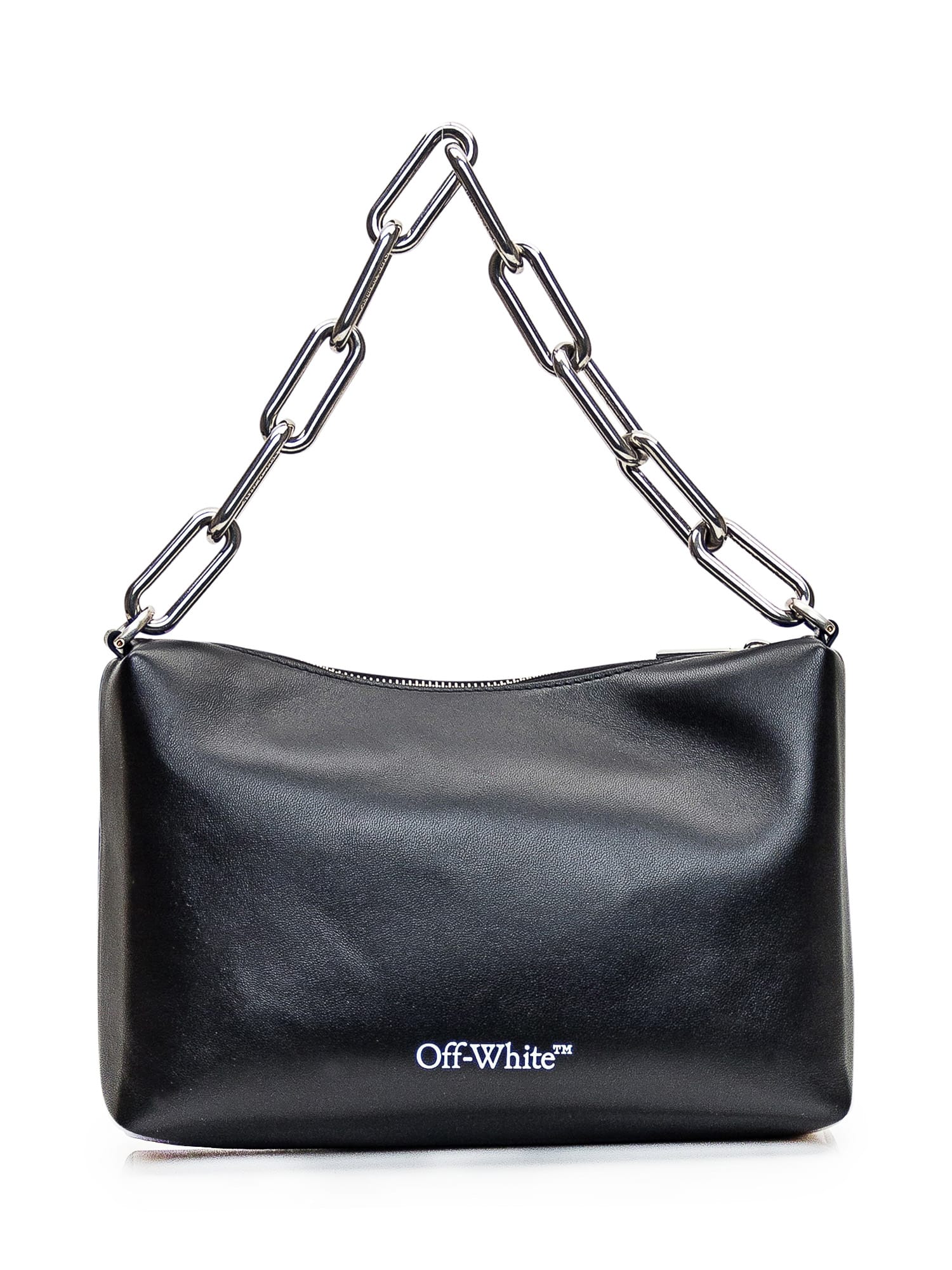 Shop Off-white Pouch With Writing In Black Silver