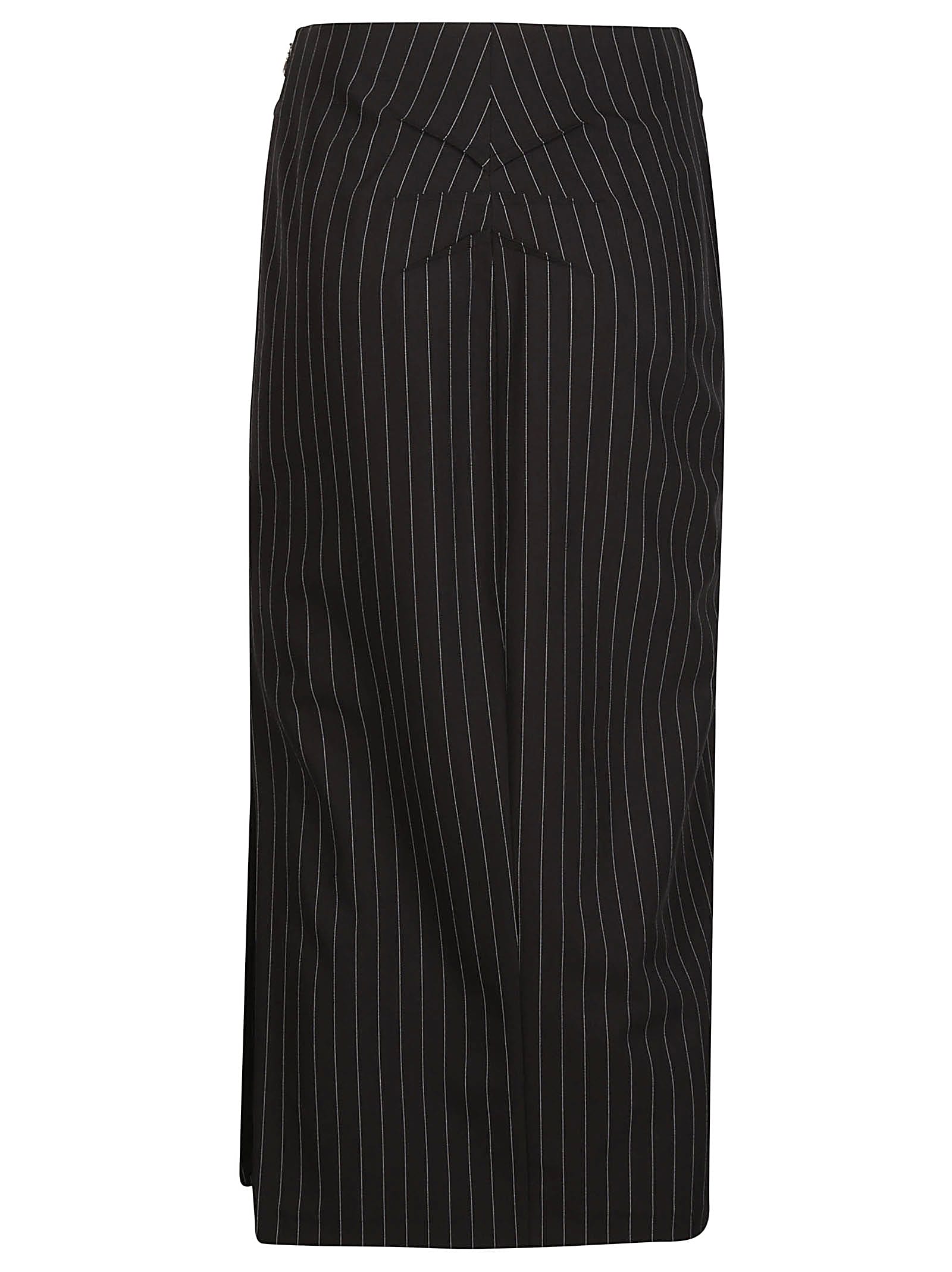 Shop Patrizia Pepe Skirt In Oo Black Stripes