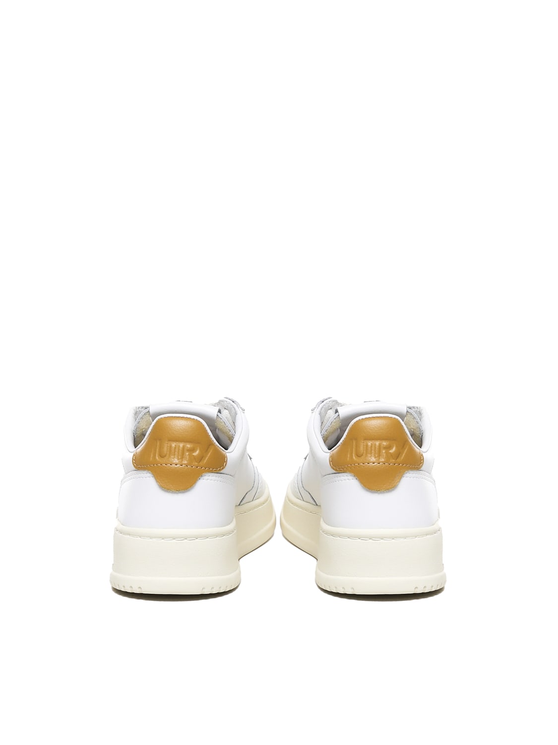 Shop Autry Sneakers Medalist In Cowskin In Wht Hny Ylw