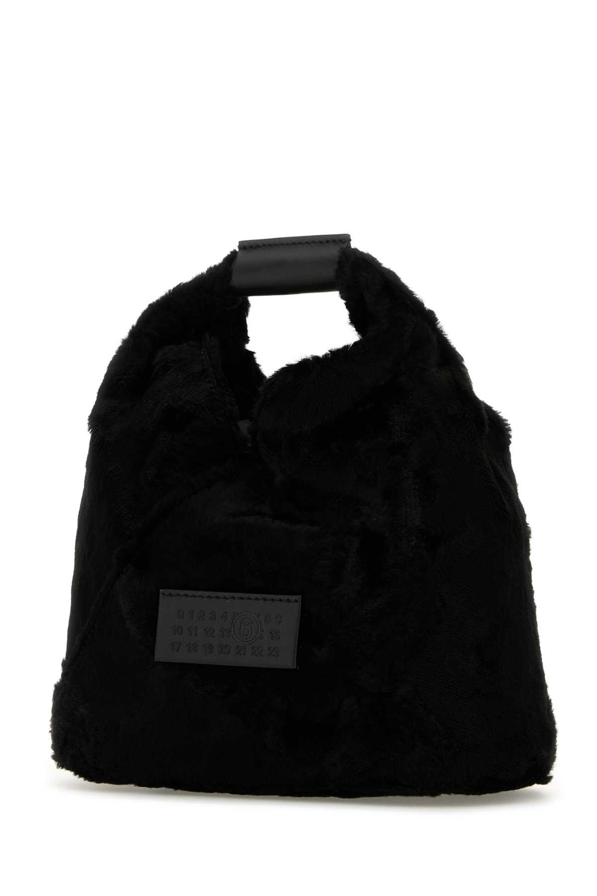 Shop Mm6 Maison Margiela Black Eco Fur Japanese Crossbody Bag