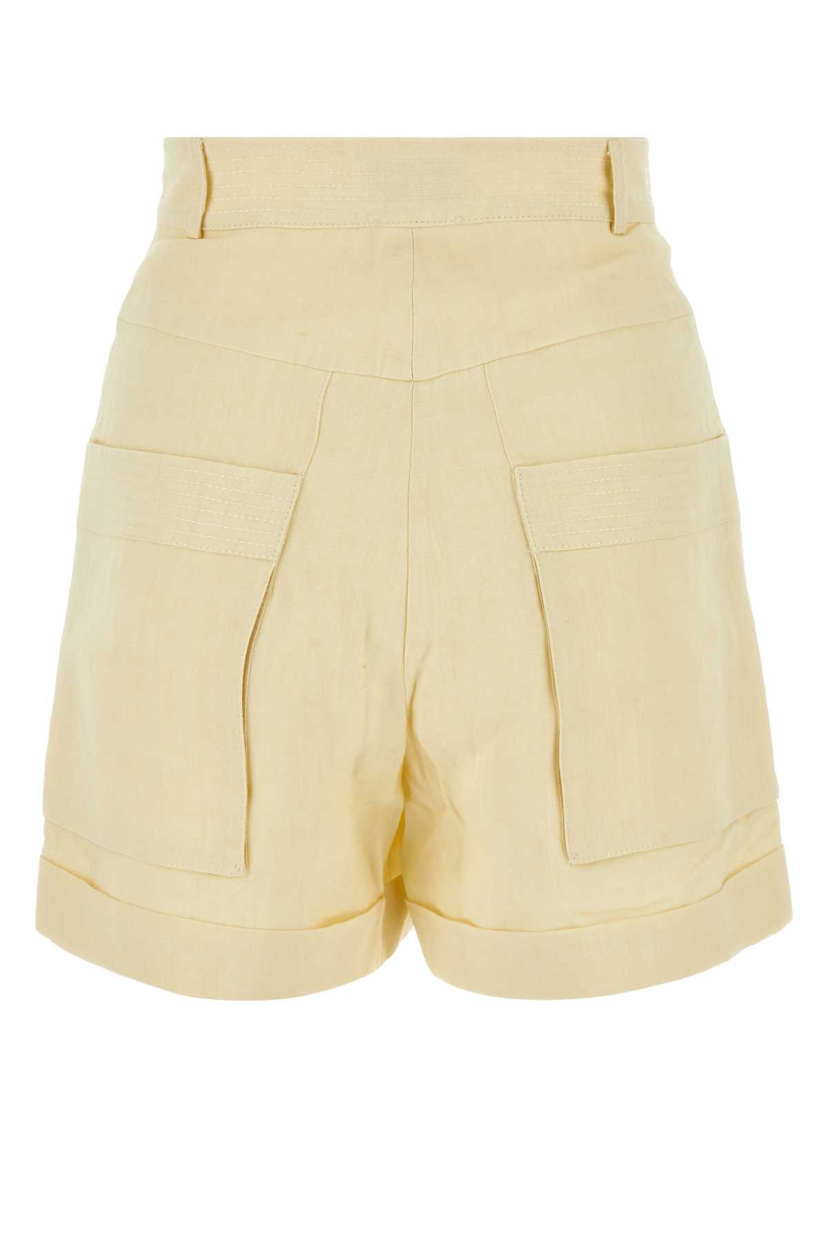 Le Kasha Shorts Ashraf In Lino Avorio Donna In Yellow