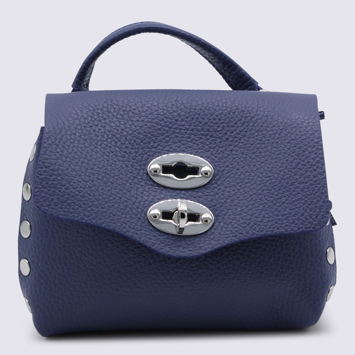 Zanellato Blue Leather Postina S Baby Top Handle Bag