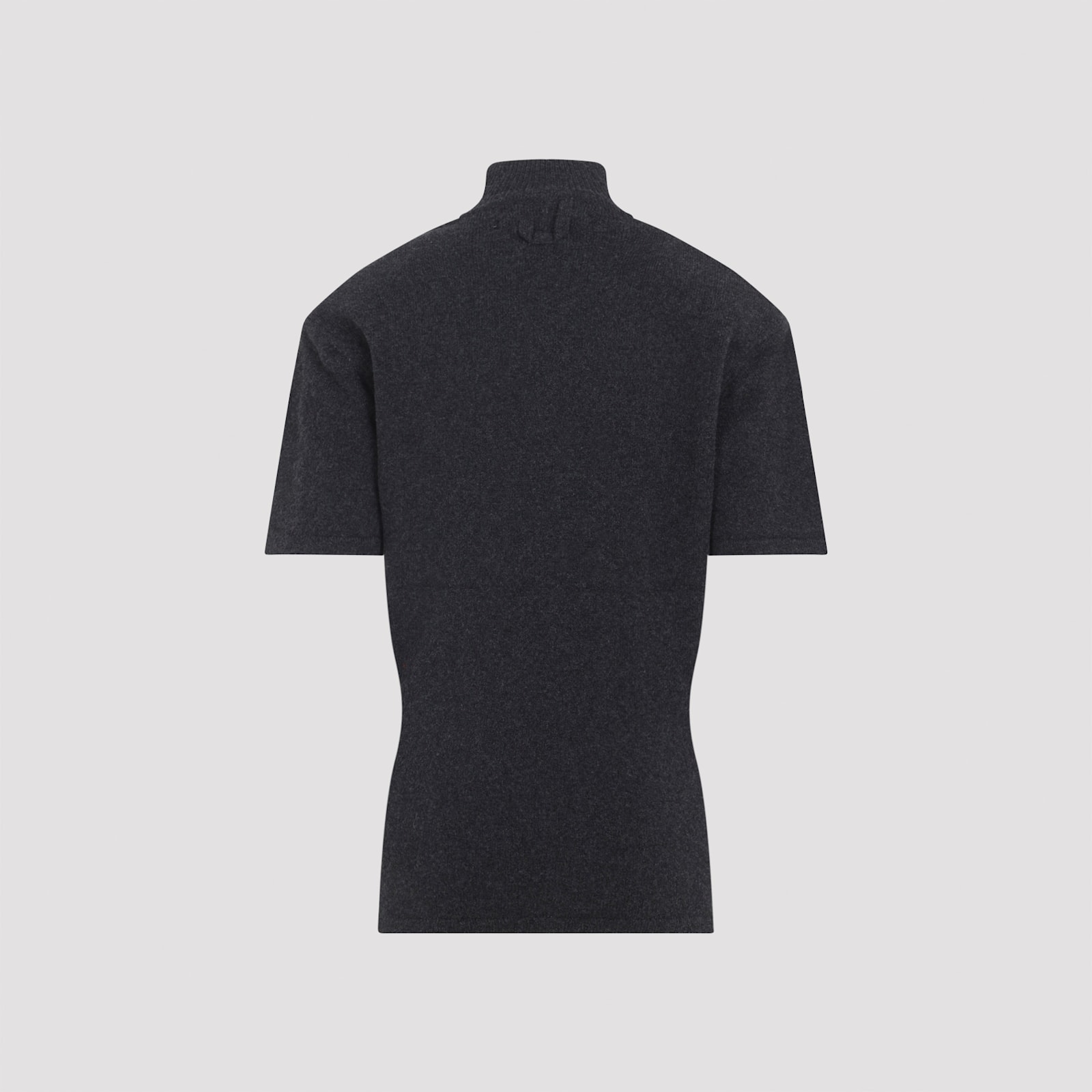Jacquemus Castagna Knitted Short-sleeved Sweater In Blue