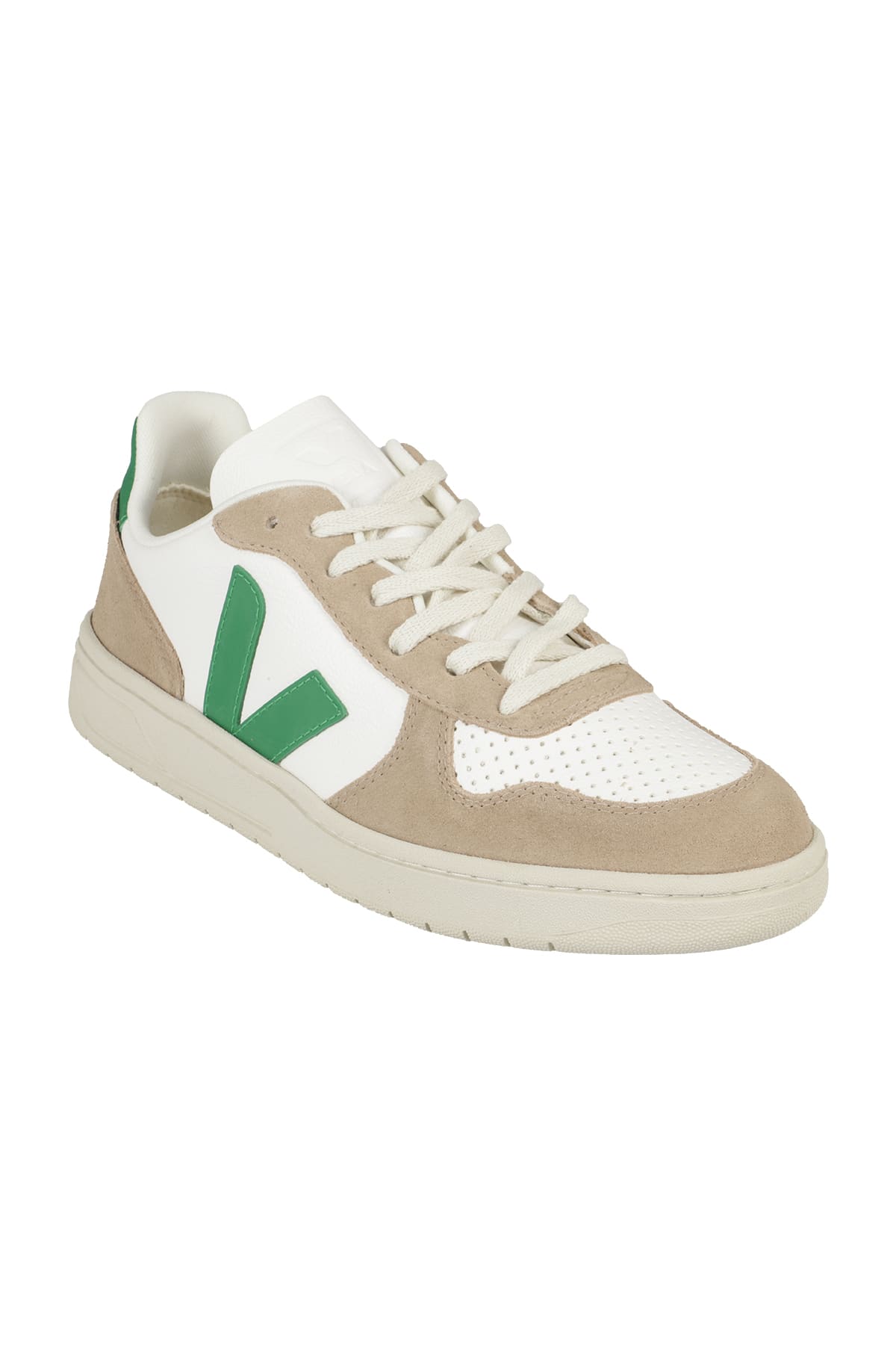 Sneakers Homme V-10 Chromefree Extra-White Emeraude/Sahara - Veja