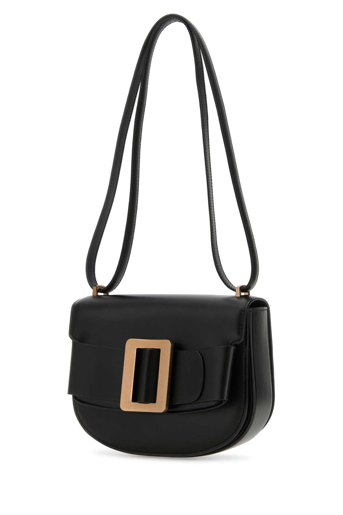 Shop Boyy Black Leather Buckle Shoulder Bag