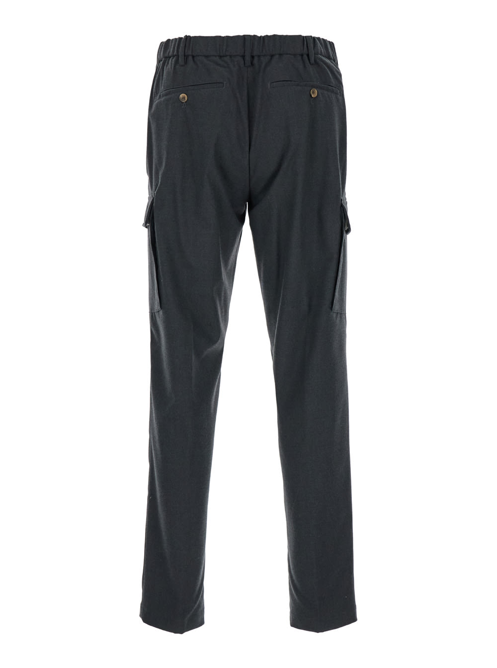 Shop Myths Grey Straight Pants With Drawstring In Stretch Fabric Man