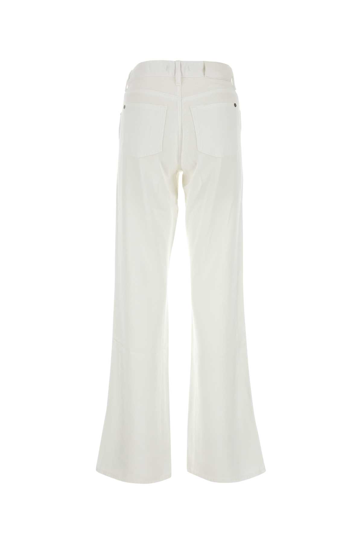 7 For All Mankind White Lyocell Tess Pant In Bianco