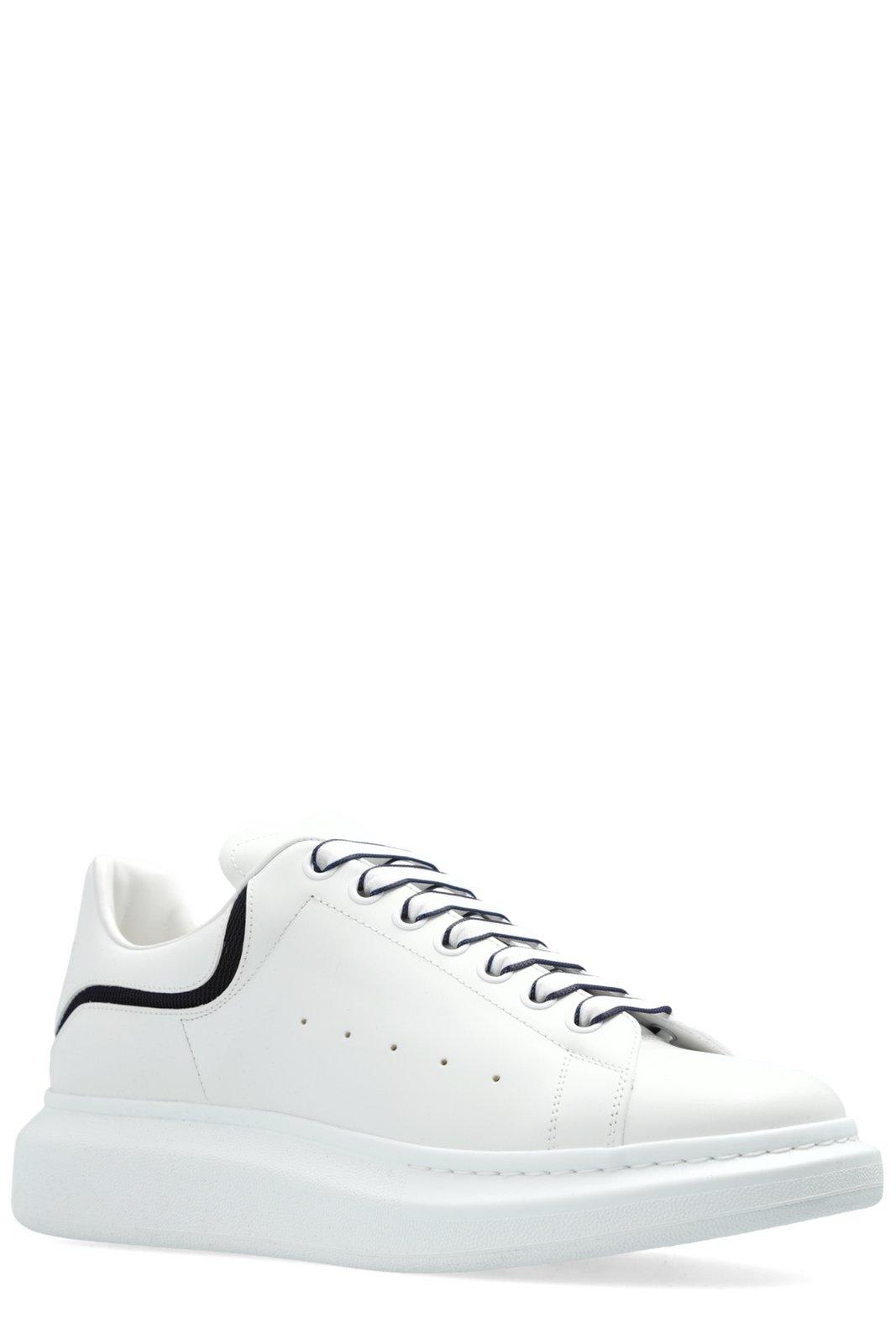 Shop Alexander Mcqueen Larry Low-top Sneakers In White/navy