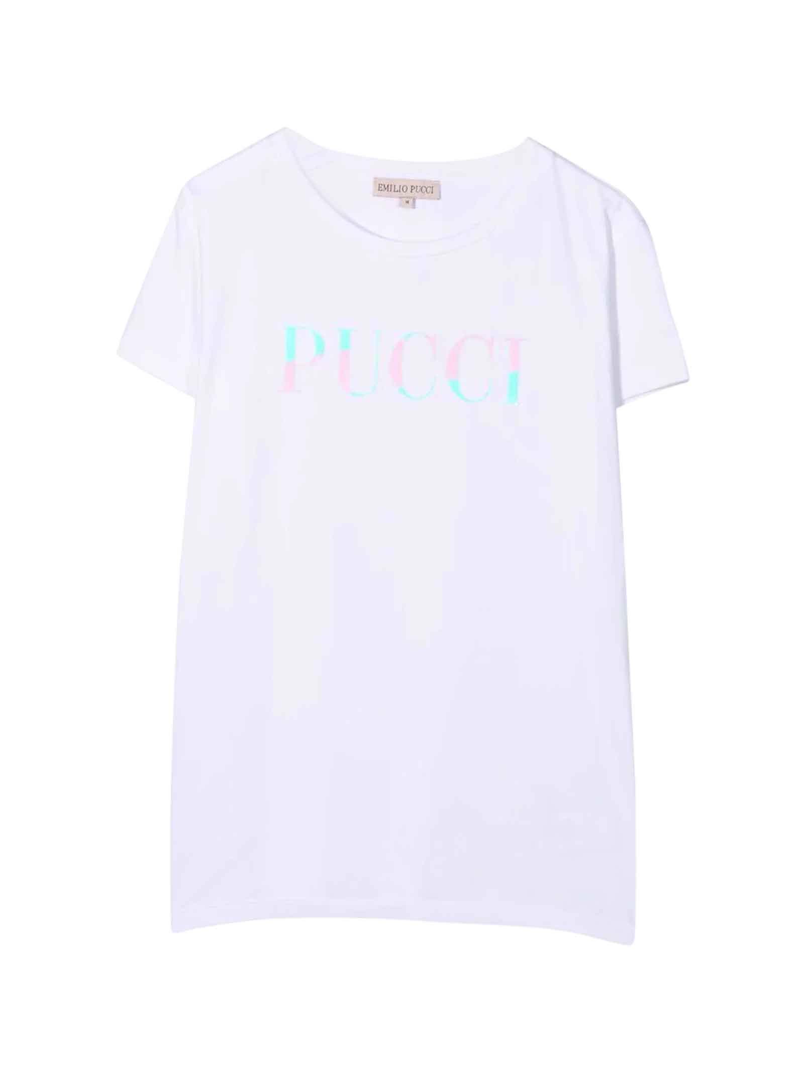Emilio Pucci White Maxi T-shirt With Logo