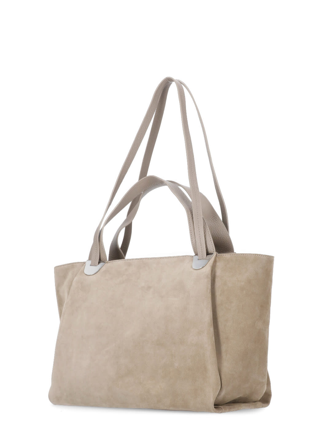 Shop Coccinelle Oliver Suede Bag In Beige