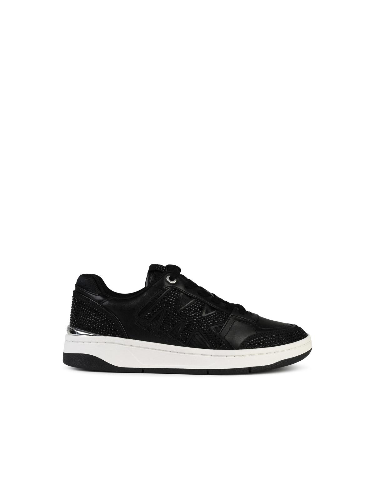 MICHAEL MICHAEL KORS REBEL BLACK LEATHER SNEAKERS 