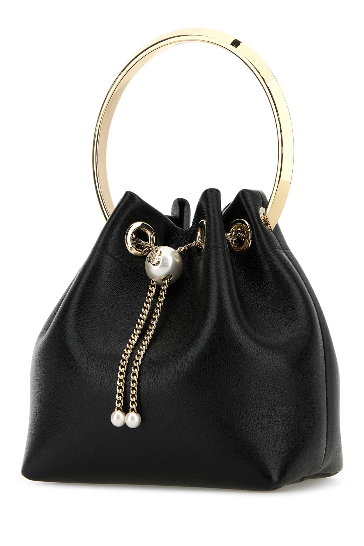 Jimmy Choo Borsa A Secchiello Bon Bon In Pelle Nera Donna In Black