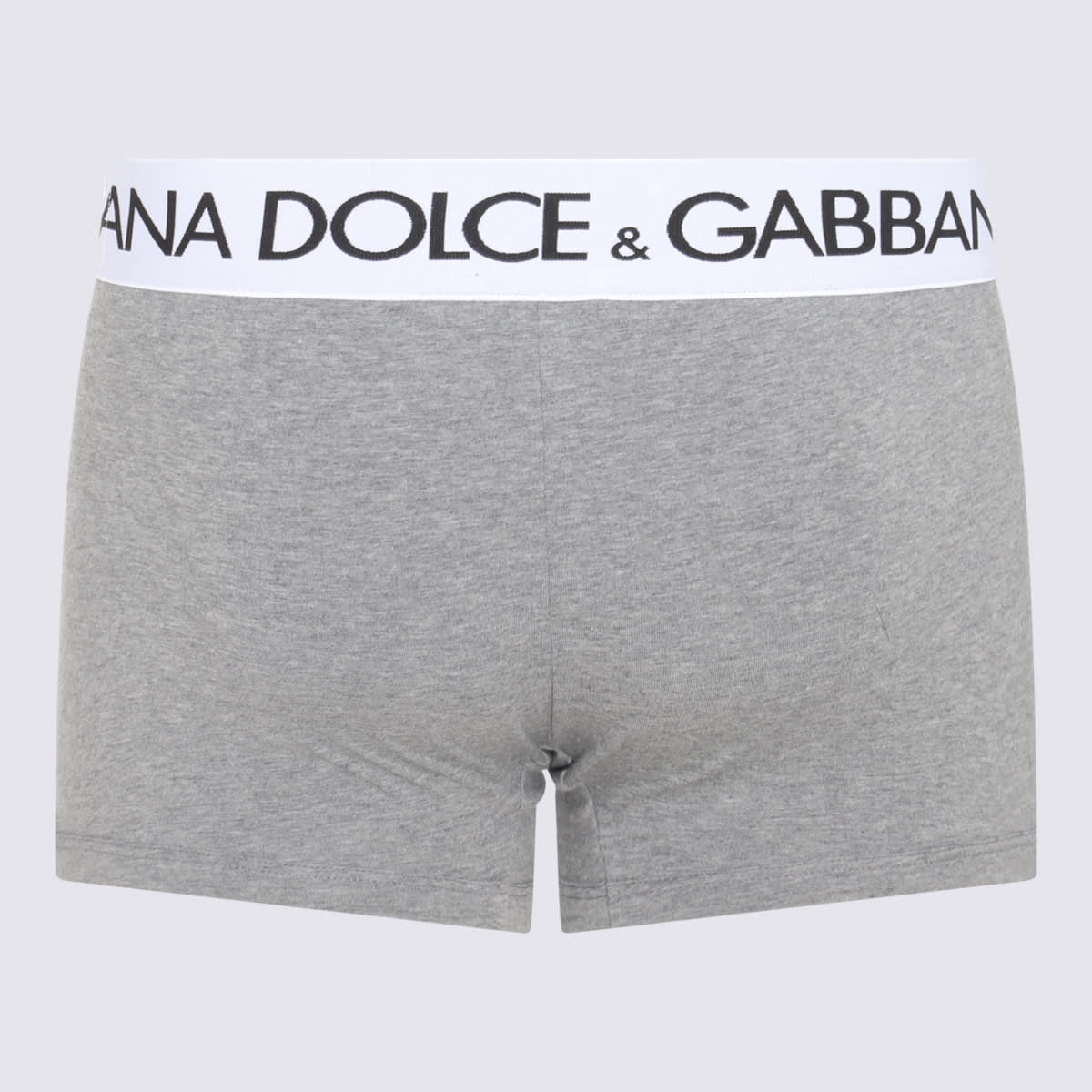 Shop Dolce & Gabbana Grey Cotton Blend Boxers In Melange Grigio