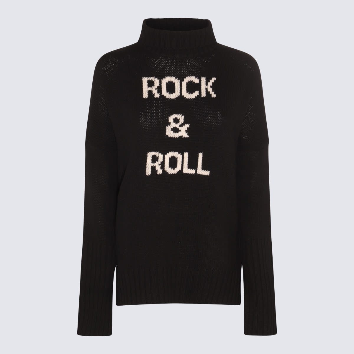 Shop Zadig &amp; Voltaire Black Wool Funnel Neck Sweater