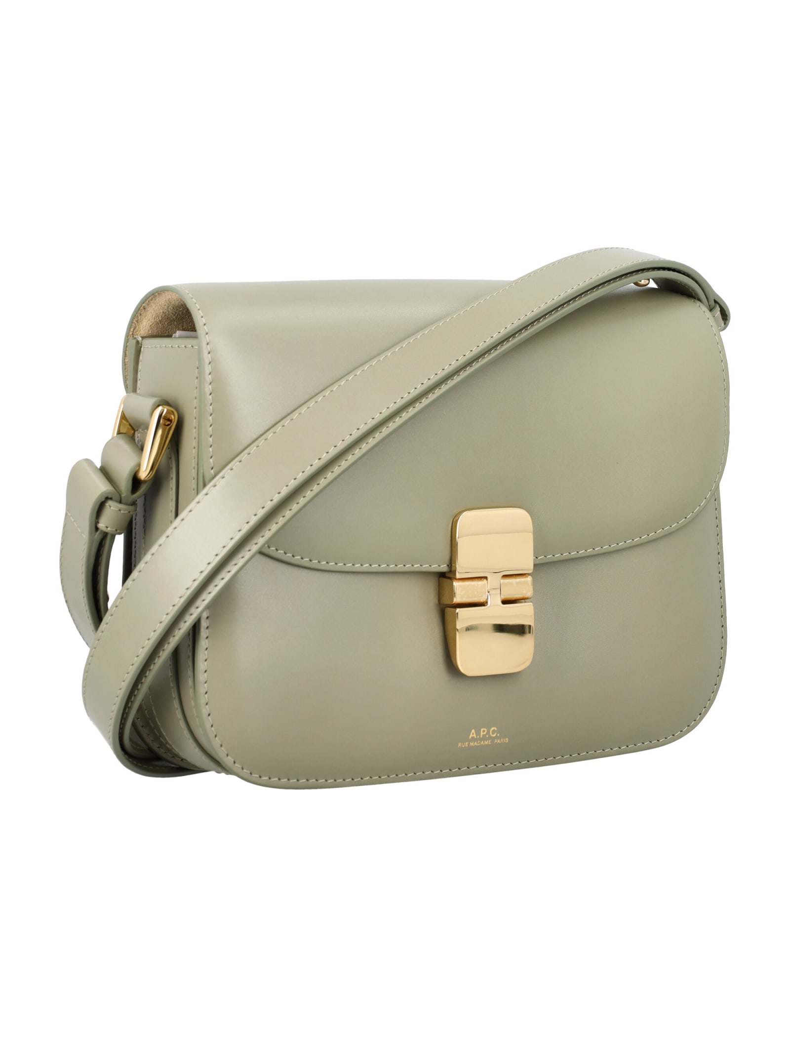 Shop Apc Sac Grace Small Bag In Green Taupe