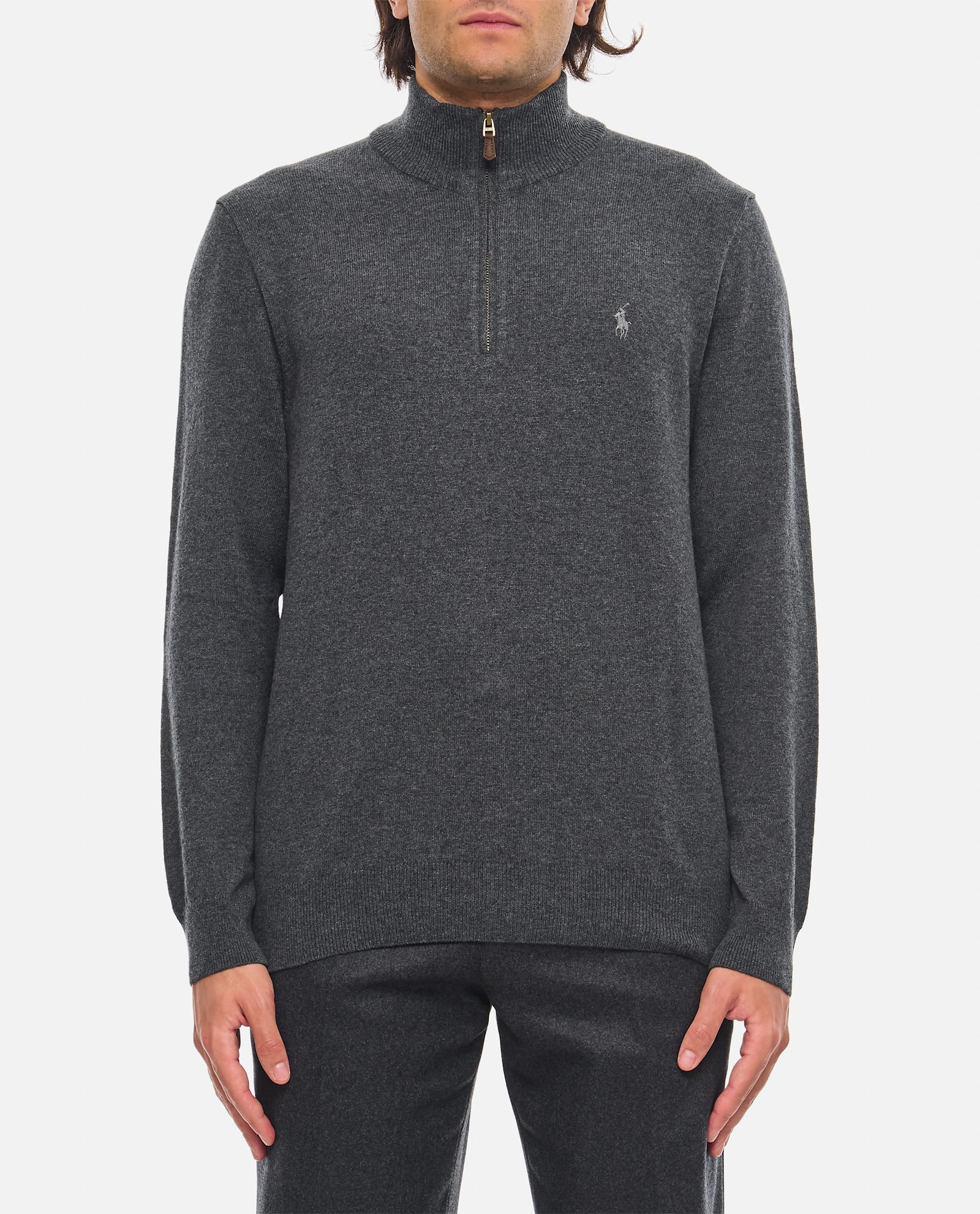 Shop Polo Ralph Lauren Long Sleeve-pullover In Grey