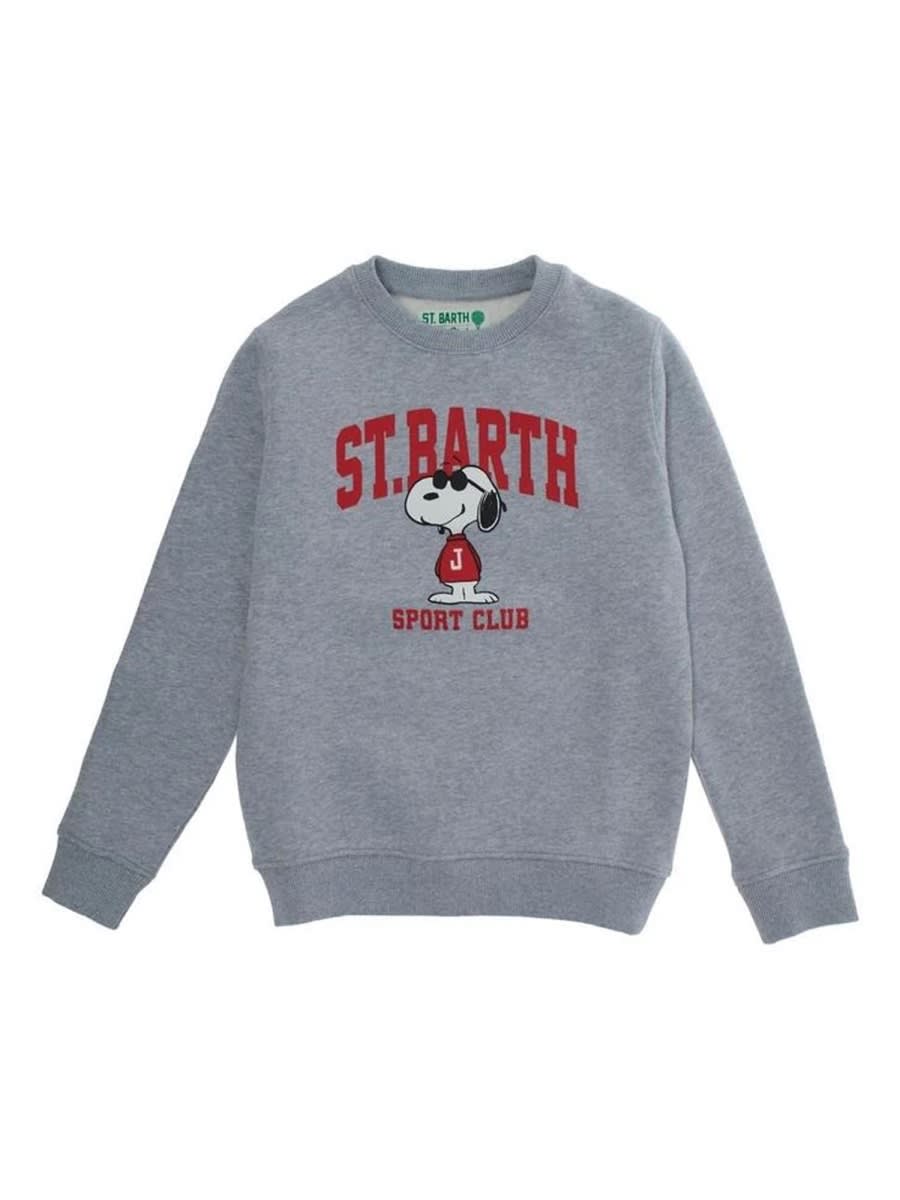 Mc2 Saint Barth Kids' Snoopy Sport Jersey In Gray