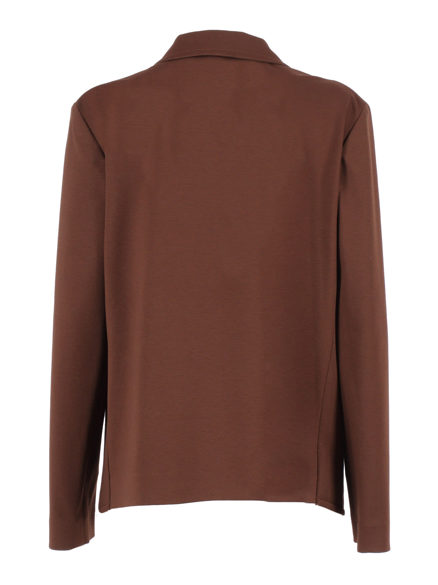 Fabiana Filippi Single-breasted Jersey Blazer With Tailored Fit In Brown