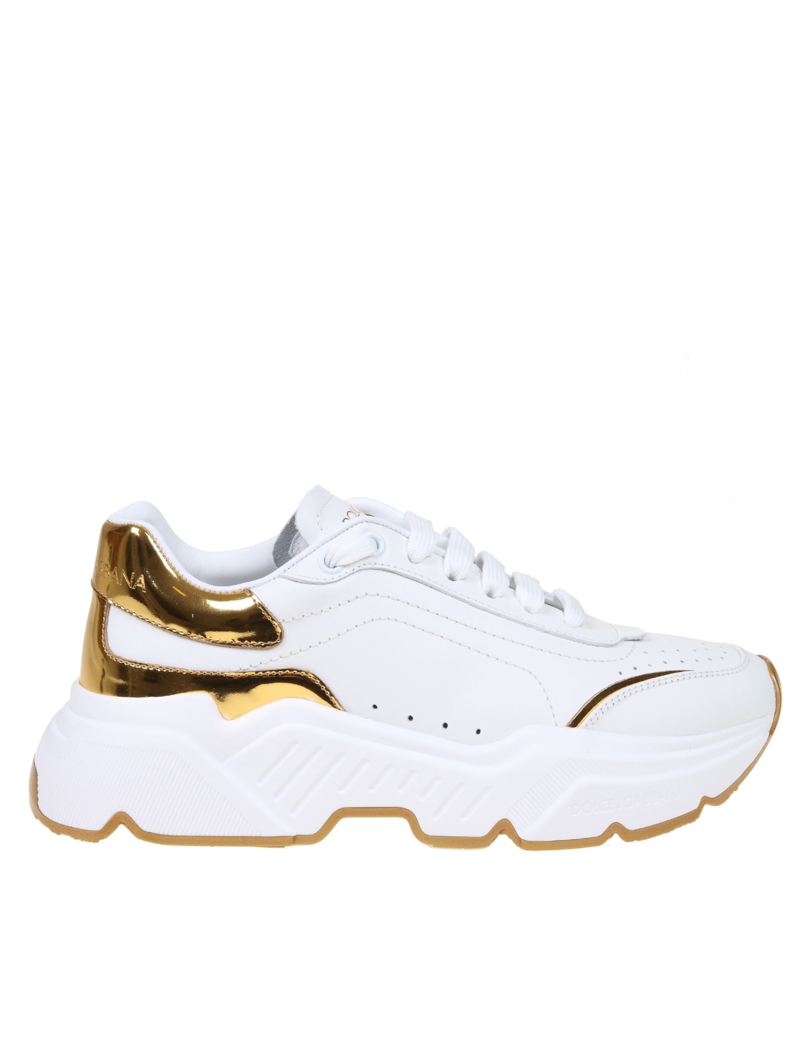 Dolce & Gabbana Daymaster Sneakers Color White And Gold
