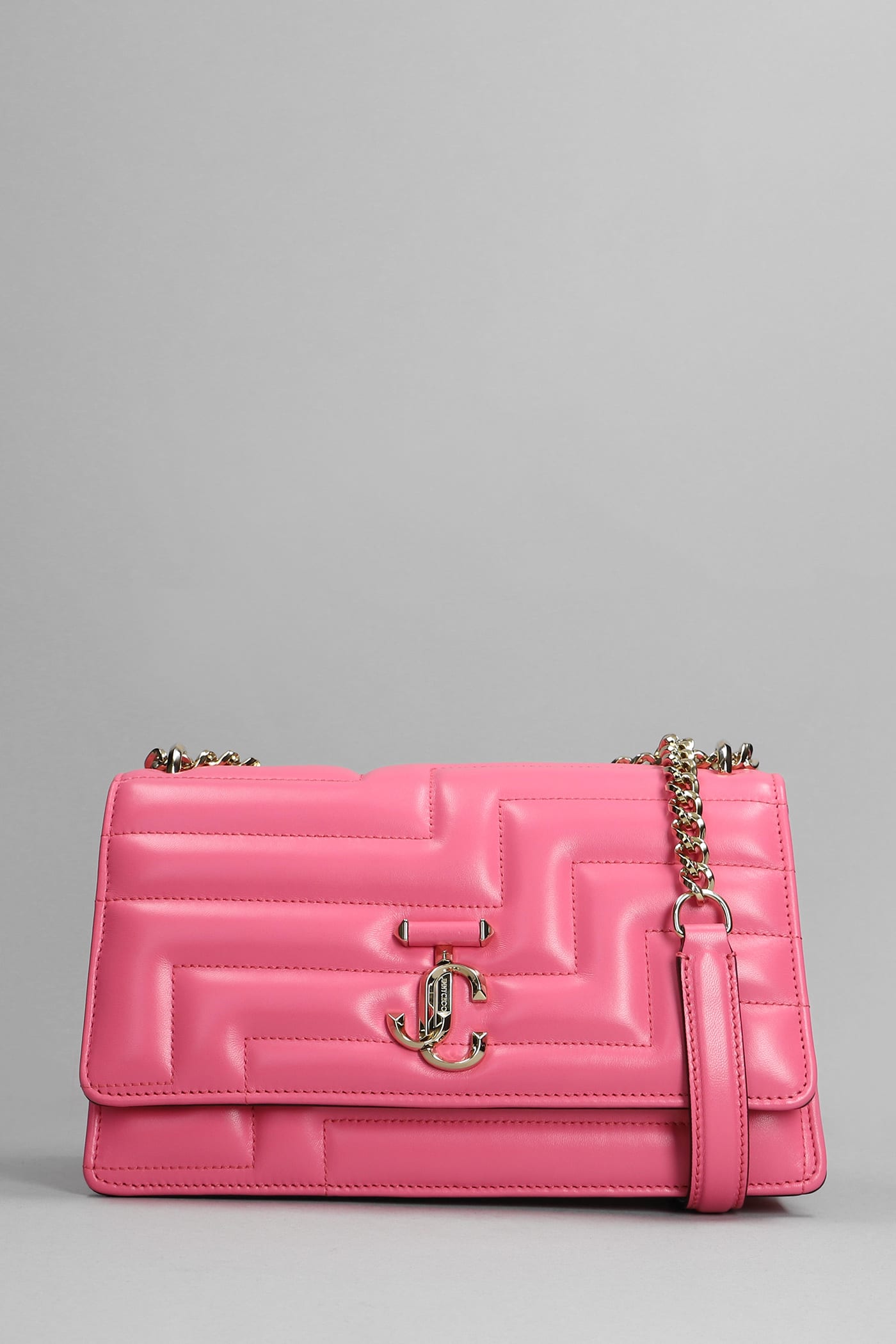 Jimmy Choo Varenne Shoulder Bag In Rose-pink Leather
