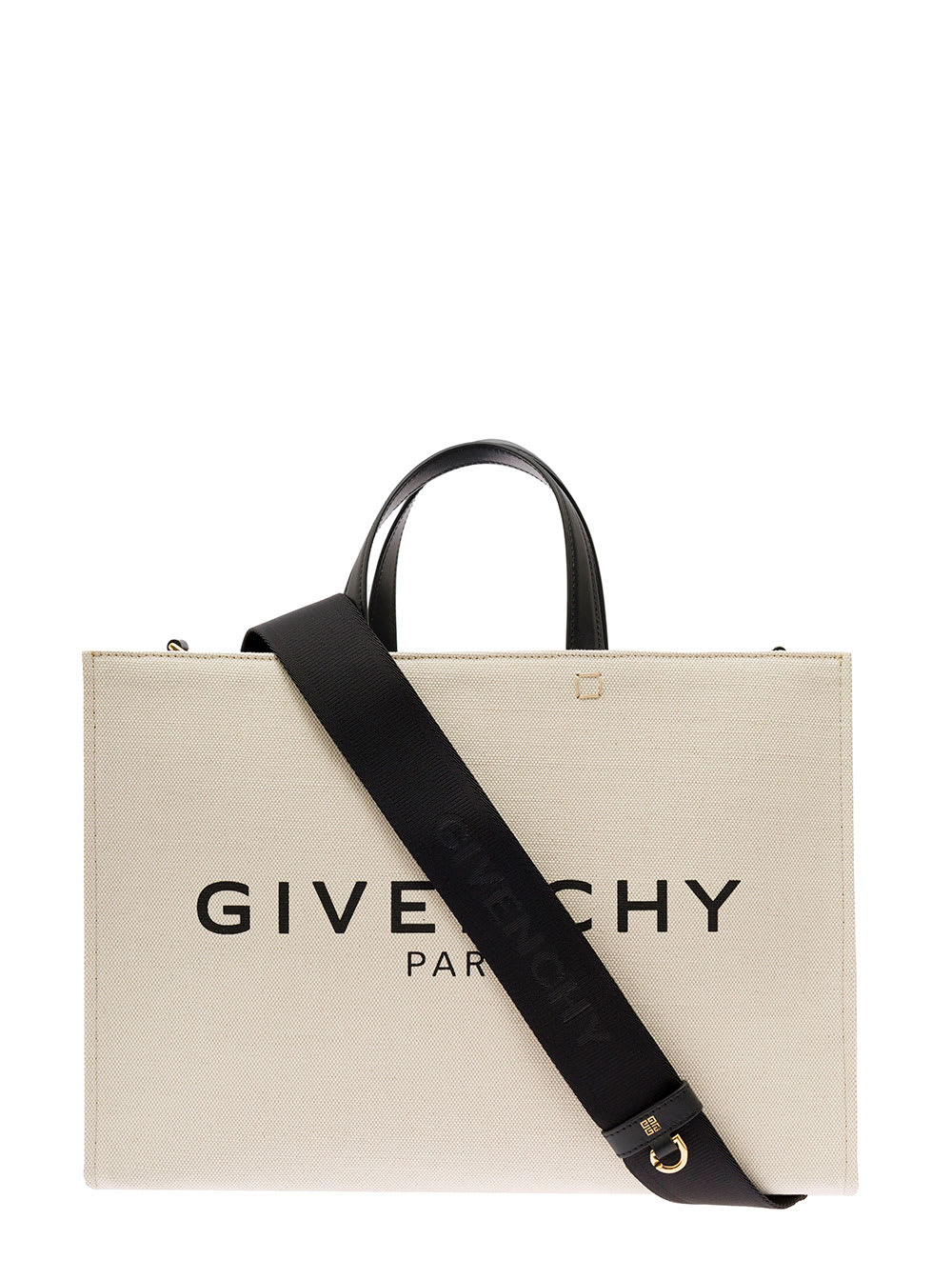 Givenchy White Medium G Tote Bag In Canvas Woman