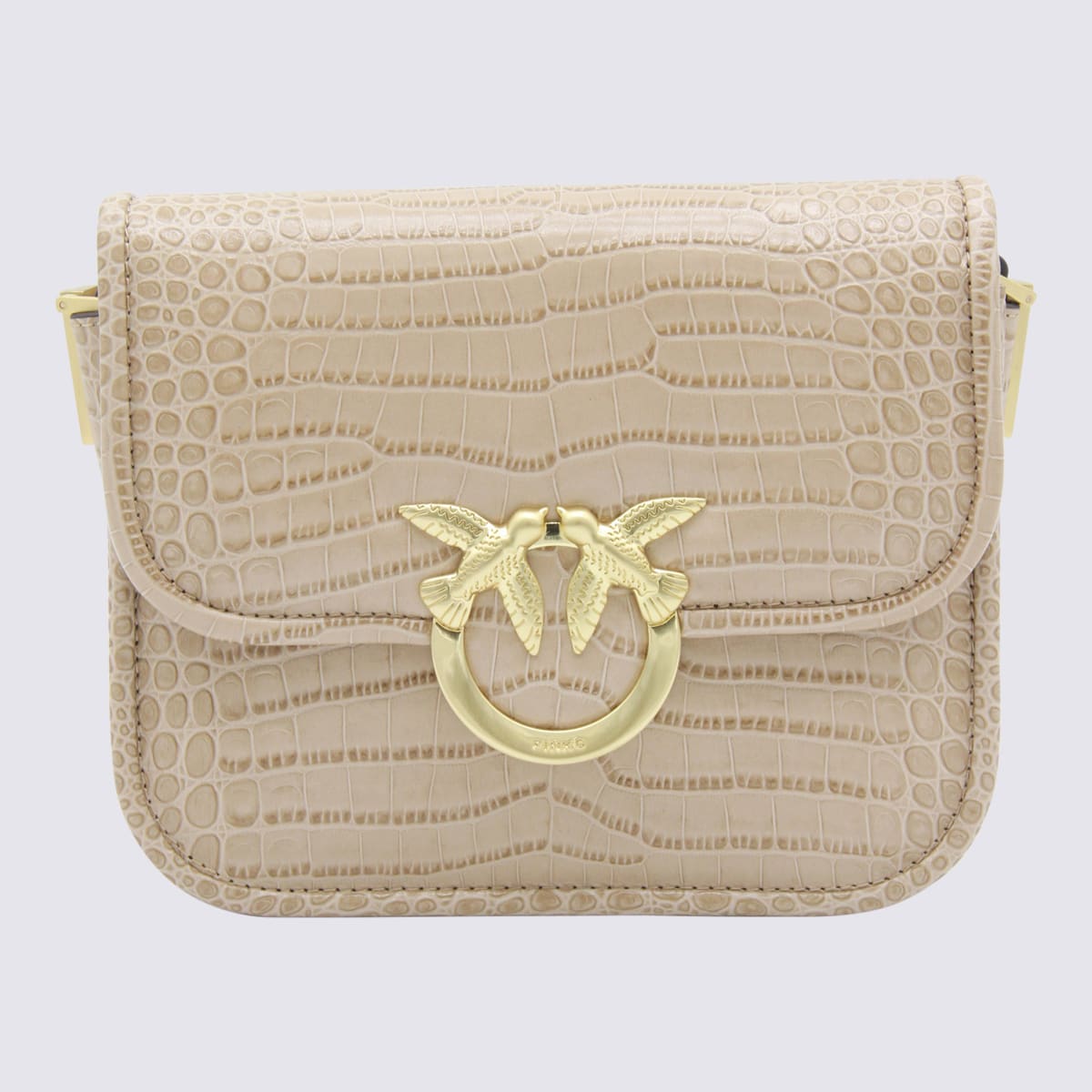 Beige Leather Crossbody Bag
