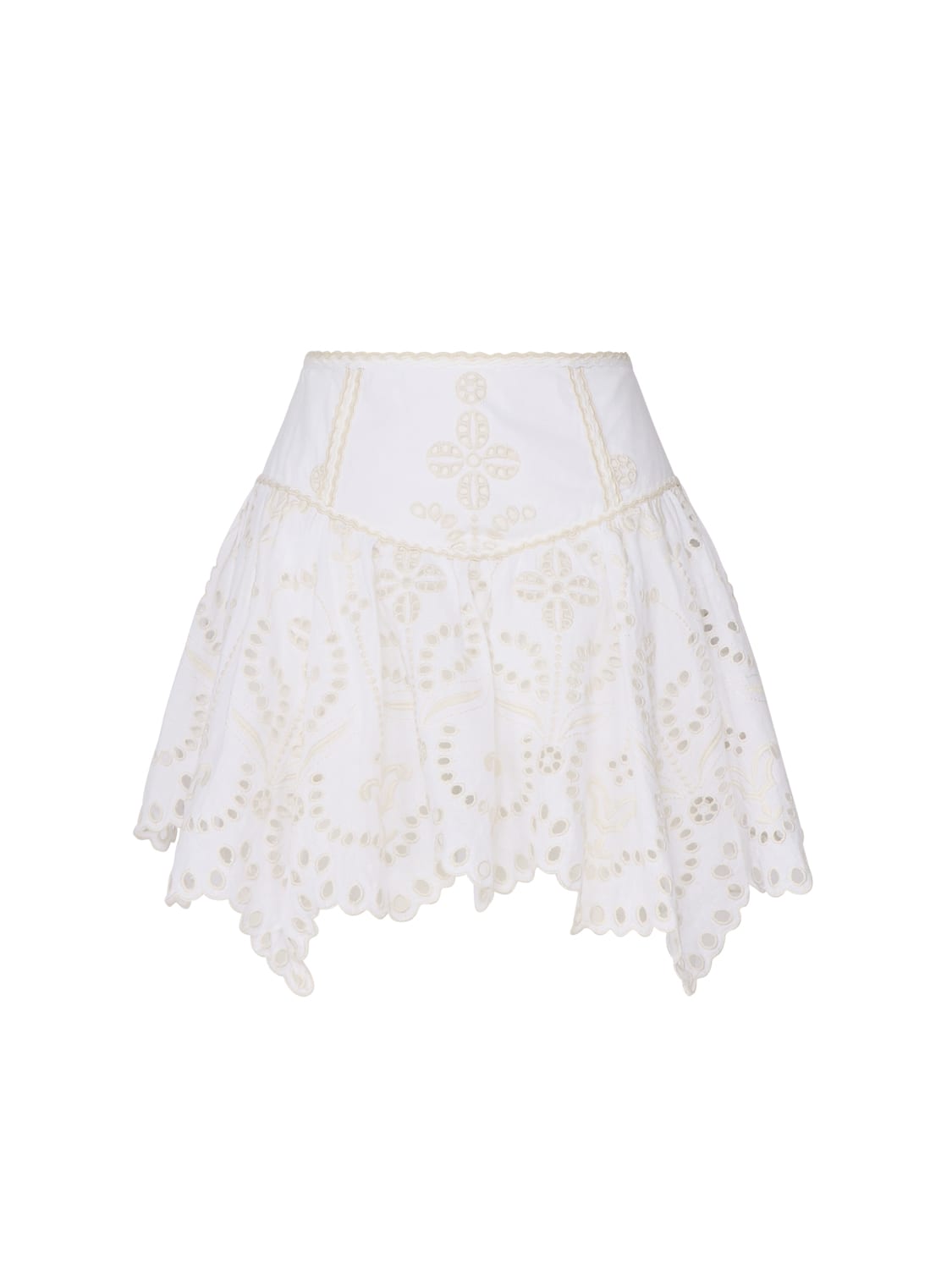 Shop Charo Ruiz Pauline Skirt In Broderie Anglaise In White