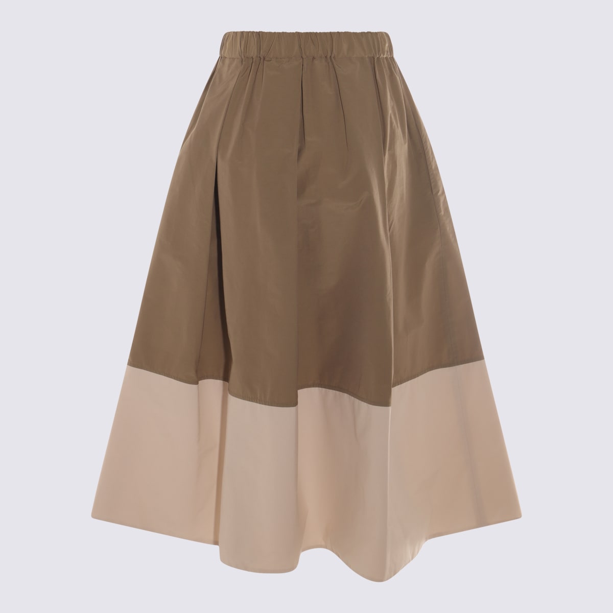 Antonelli Brown And Cream Cotton Skirt