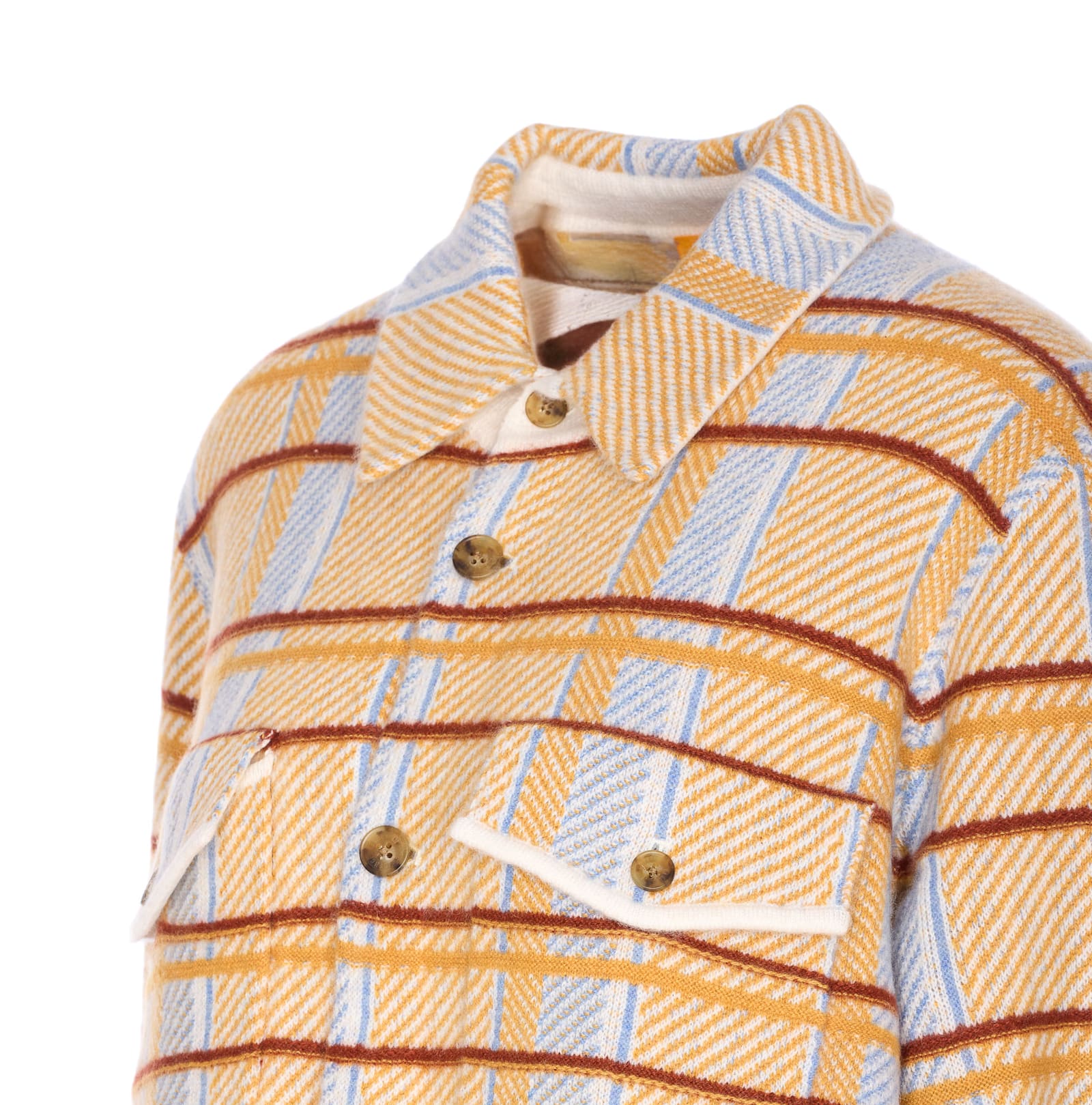 Guest In Residence Plaid Work Shirt And Blouse Yellow In Multi