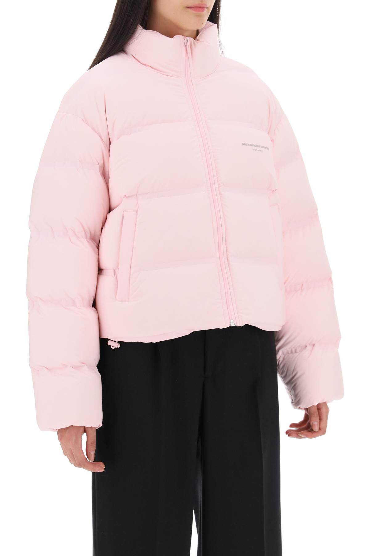 Alexander Wang Short Pink Down Jacket In Pink