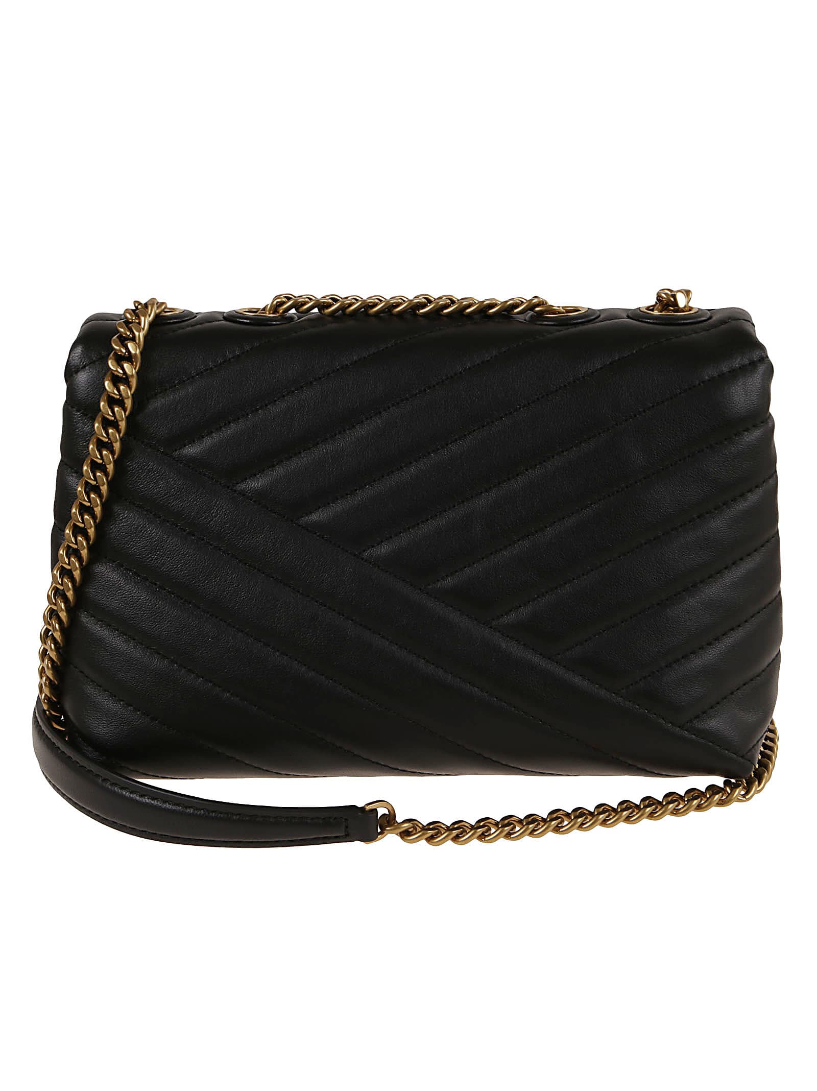 Shop Tory Burch Kira Chevron Small Convertible Shoulder Bag In Black