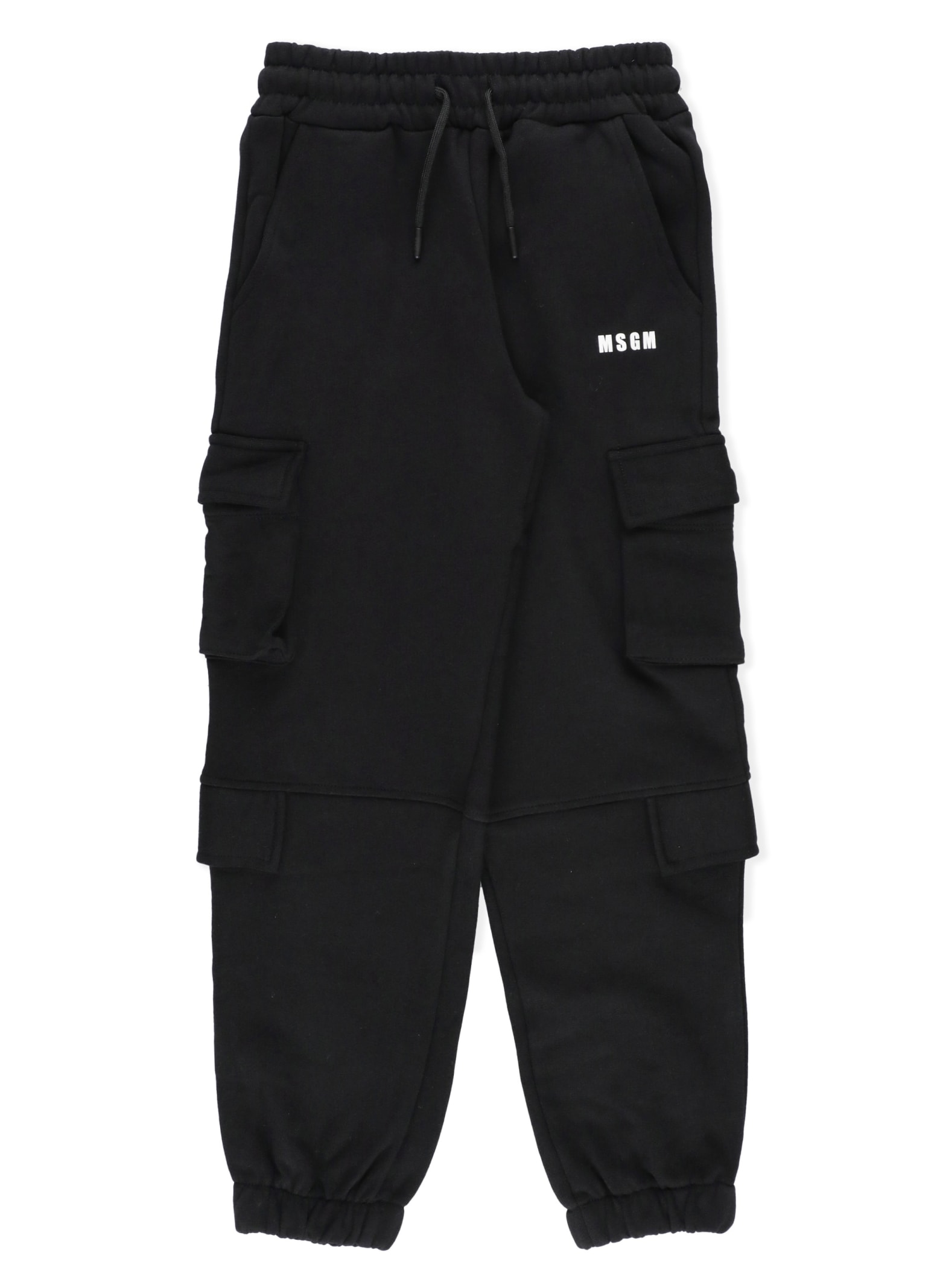Msgm Logo-print Cotton Track Pants In Black