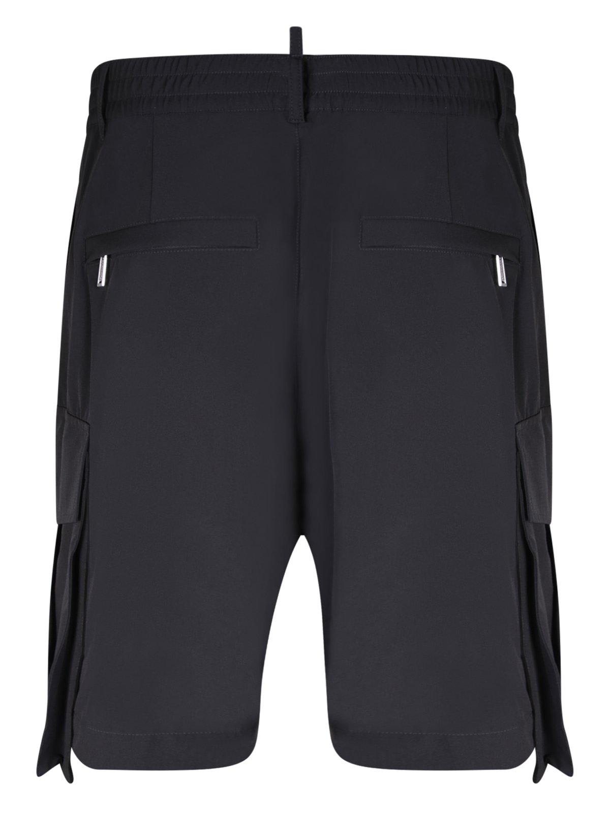 Shop Dsquared2 Elasticated-waistband Knee-length Cargo Shorts