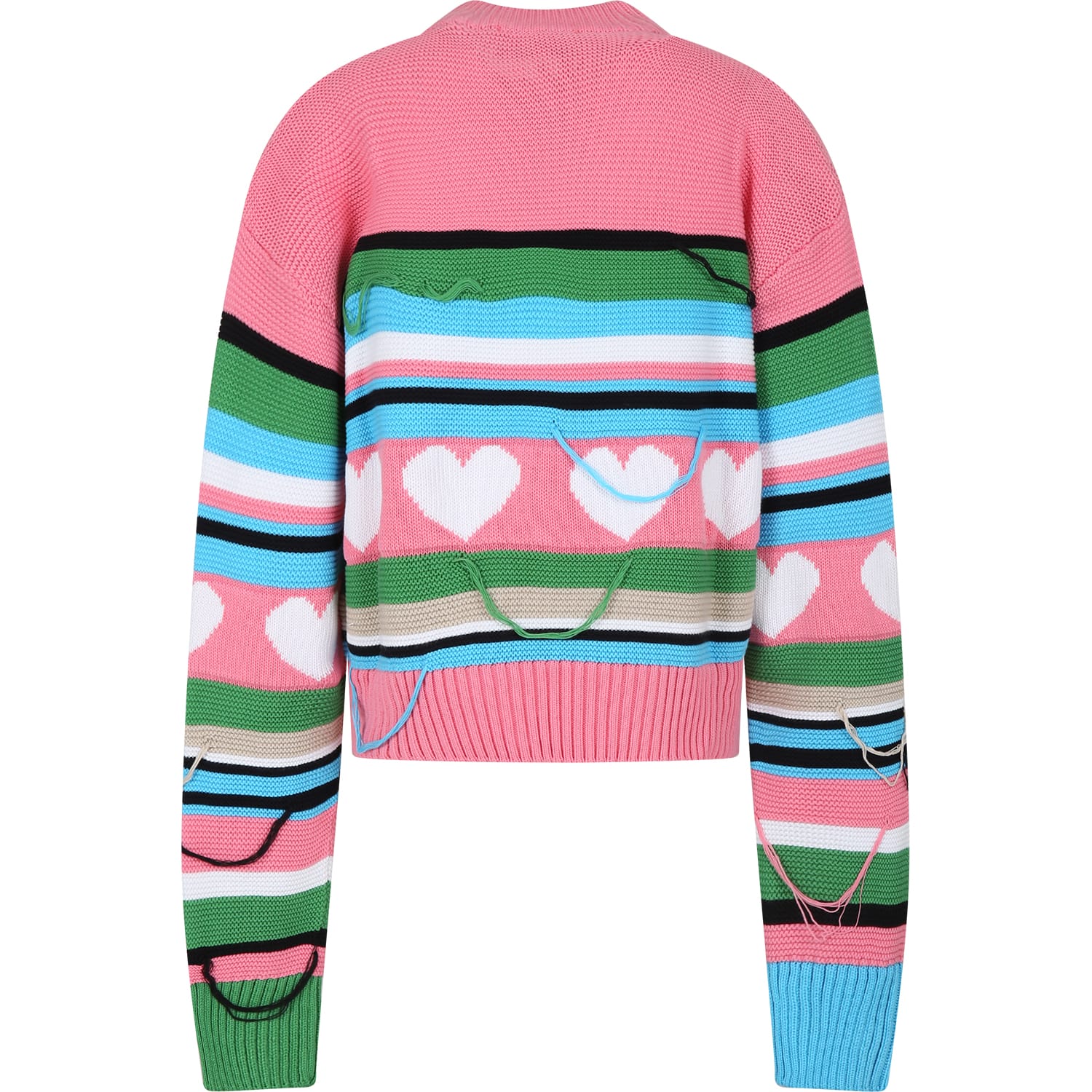 Shop Msgm Pink Sweater For Girl With Logo