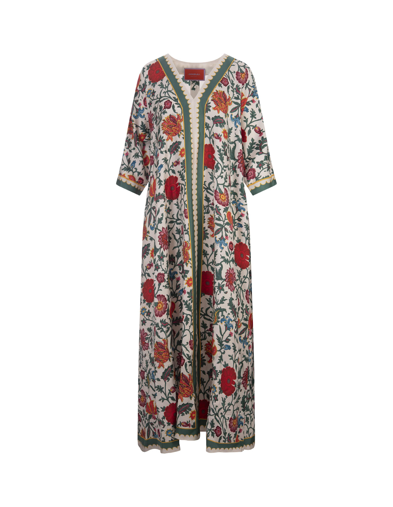 Muumuu Dress In Dragonflower Placée Multicolor In Silk Twill