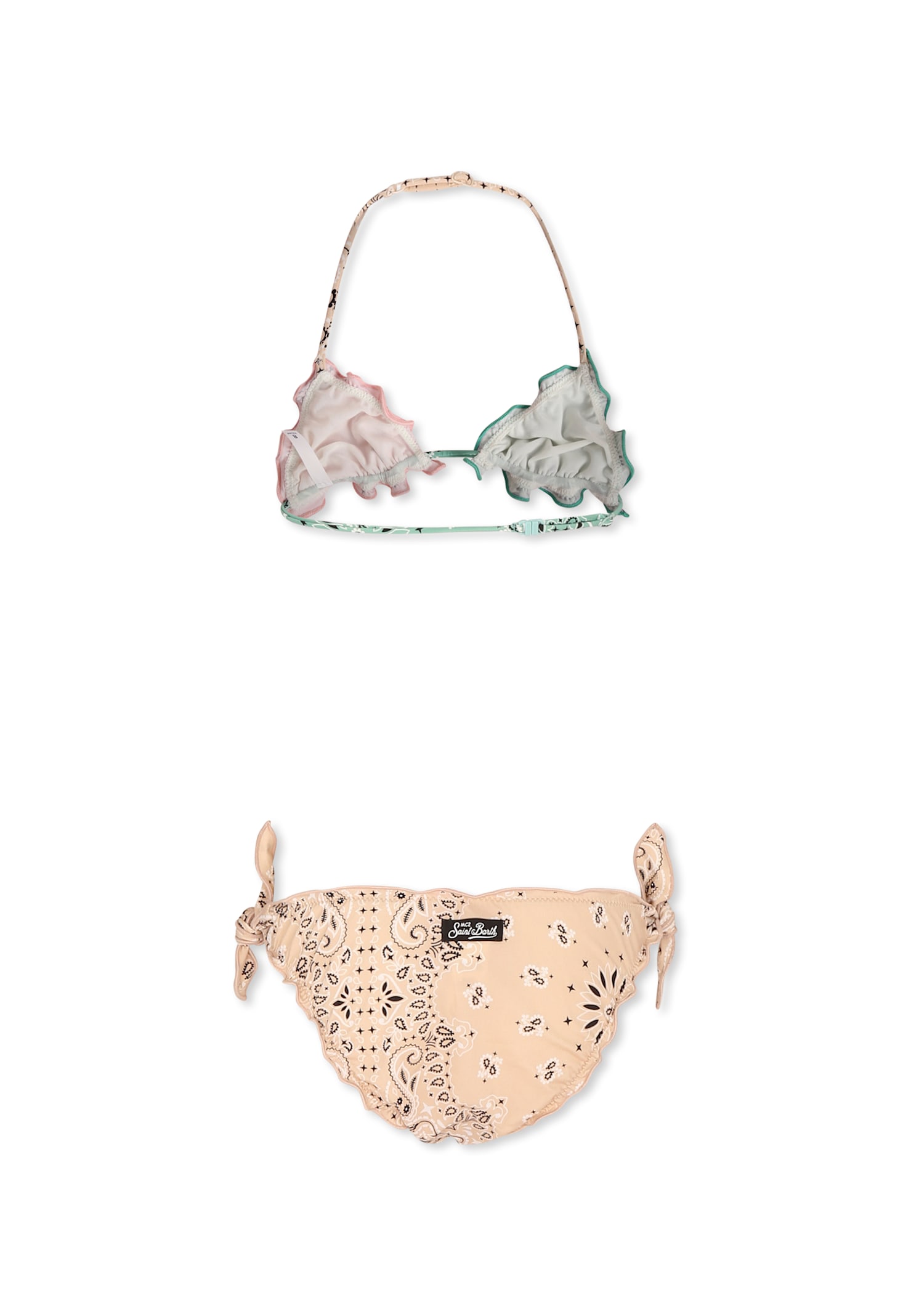 Mc2 Saint Barth Multicolor Bikini For Girl With Paisley Print In Multicolor
