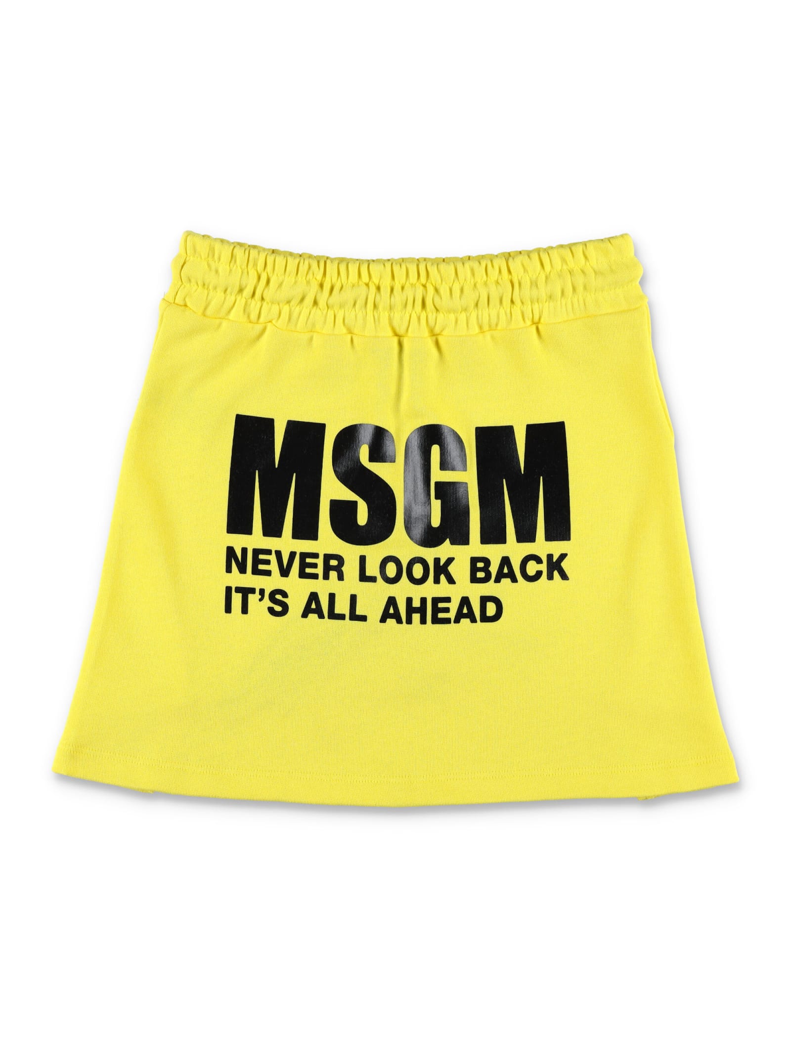 Shop Msgm Mini Skirt Fleece In Giallo/yellow